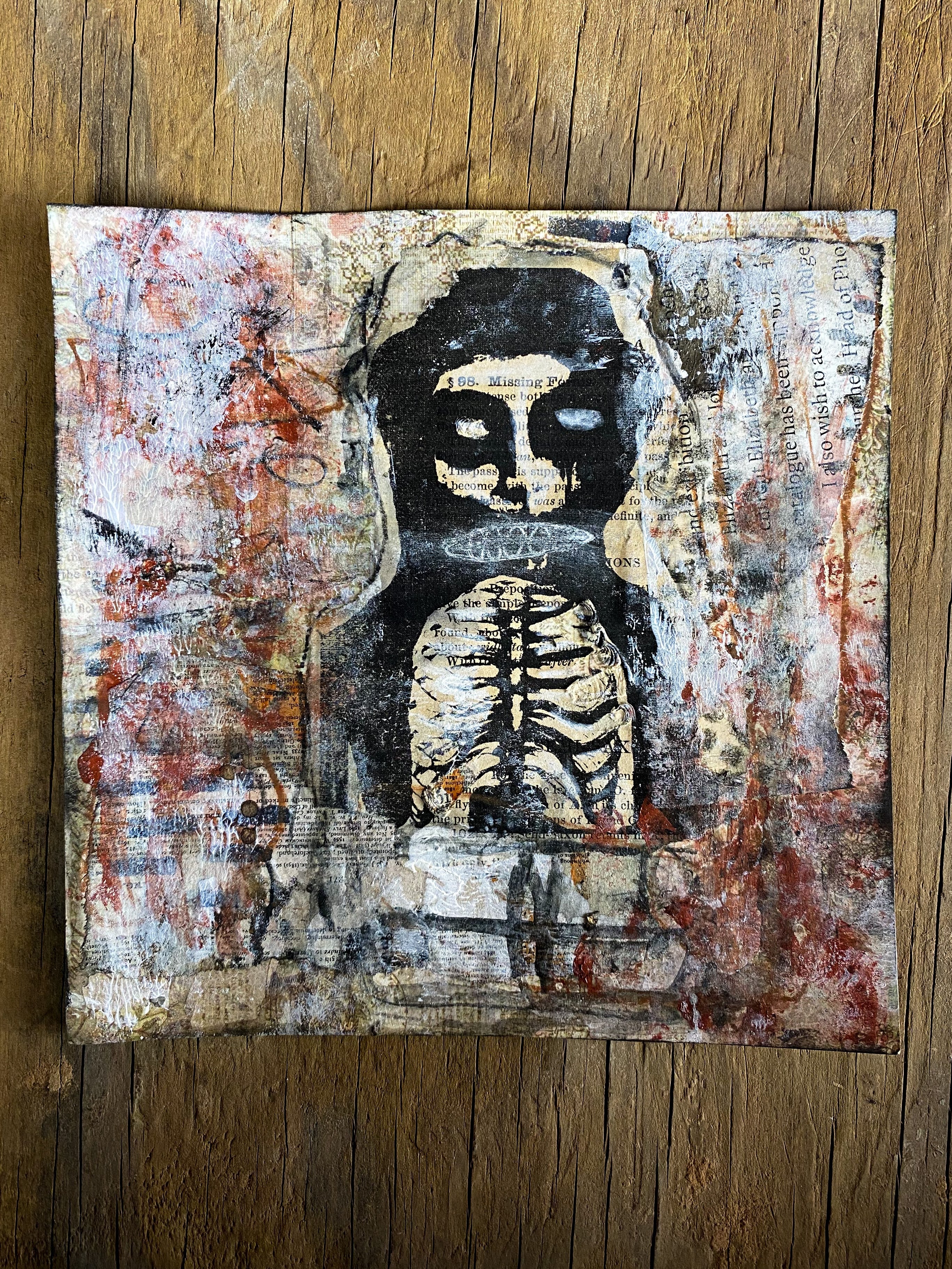 Haunted - Original Mixed Media Collage