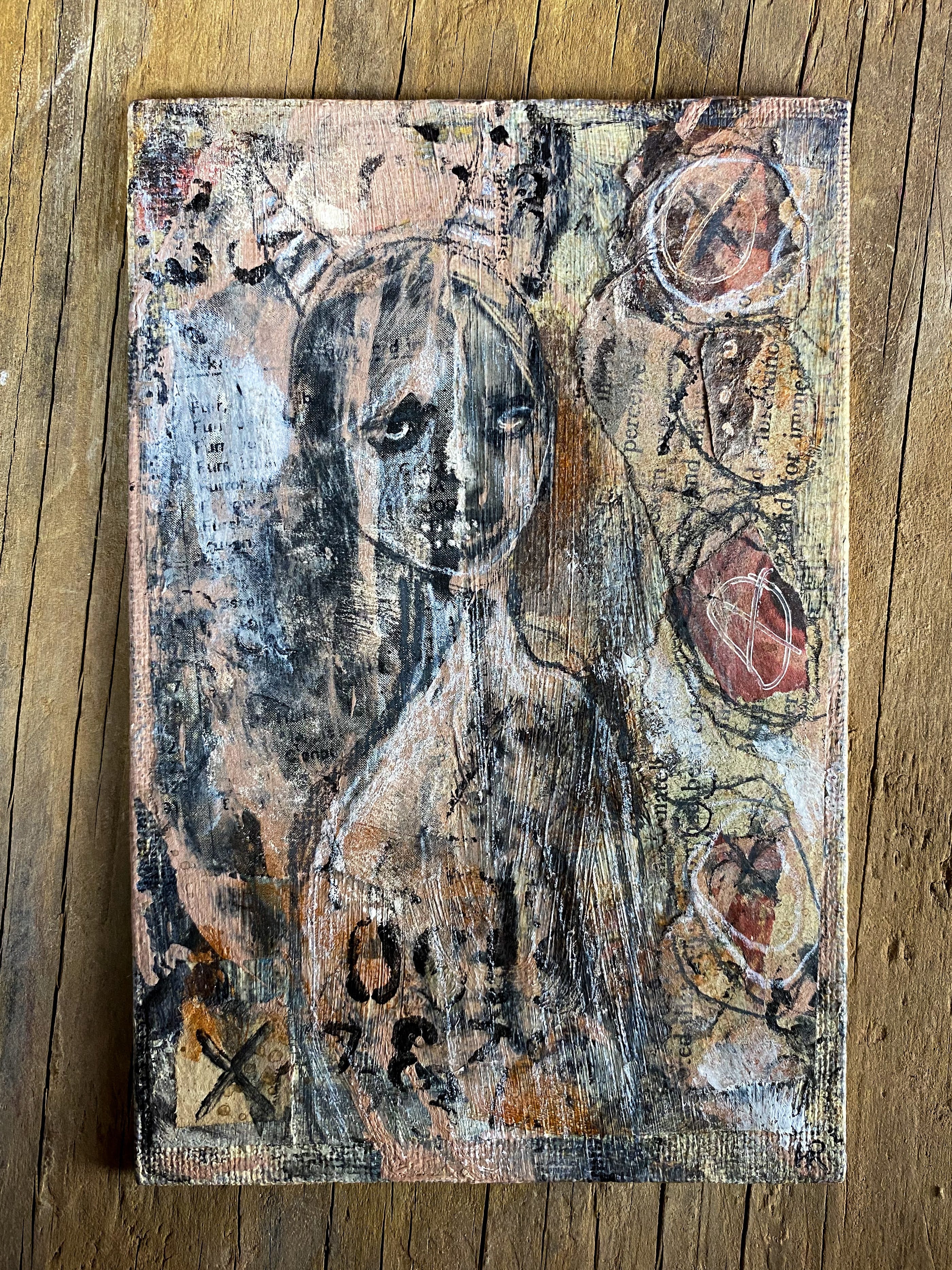 Counting Down Time - Original Mixed Media Collage