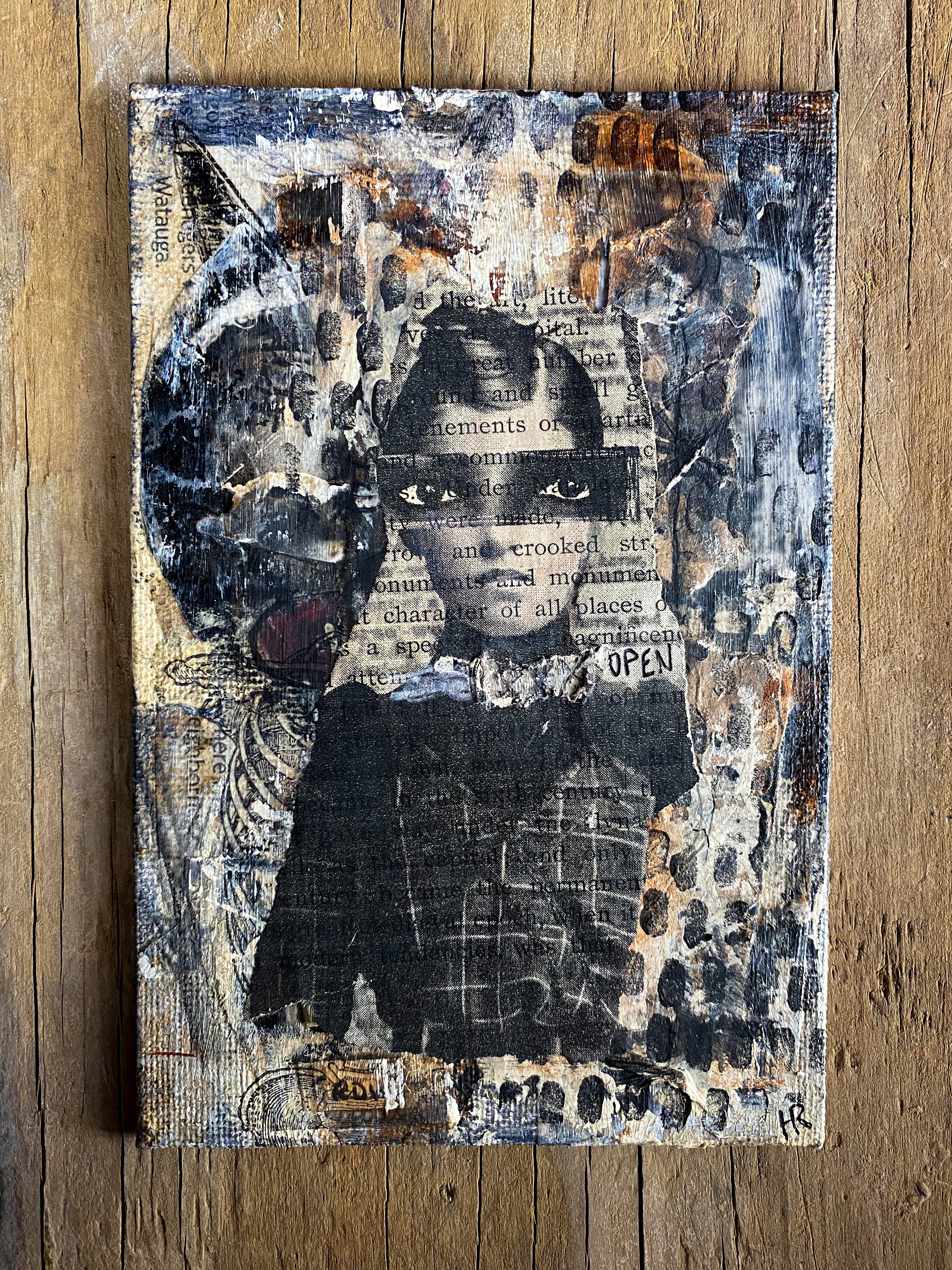 Open to the Darkness - Original Mixed Media Collage
