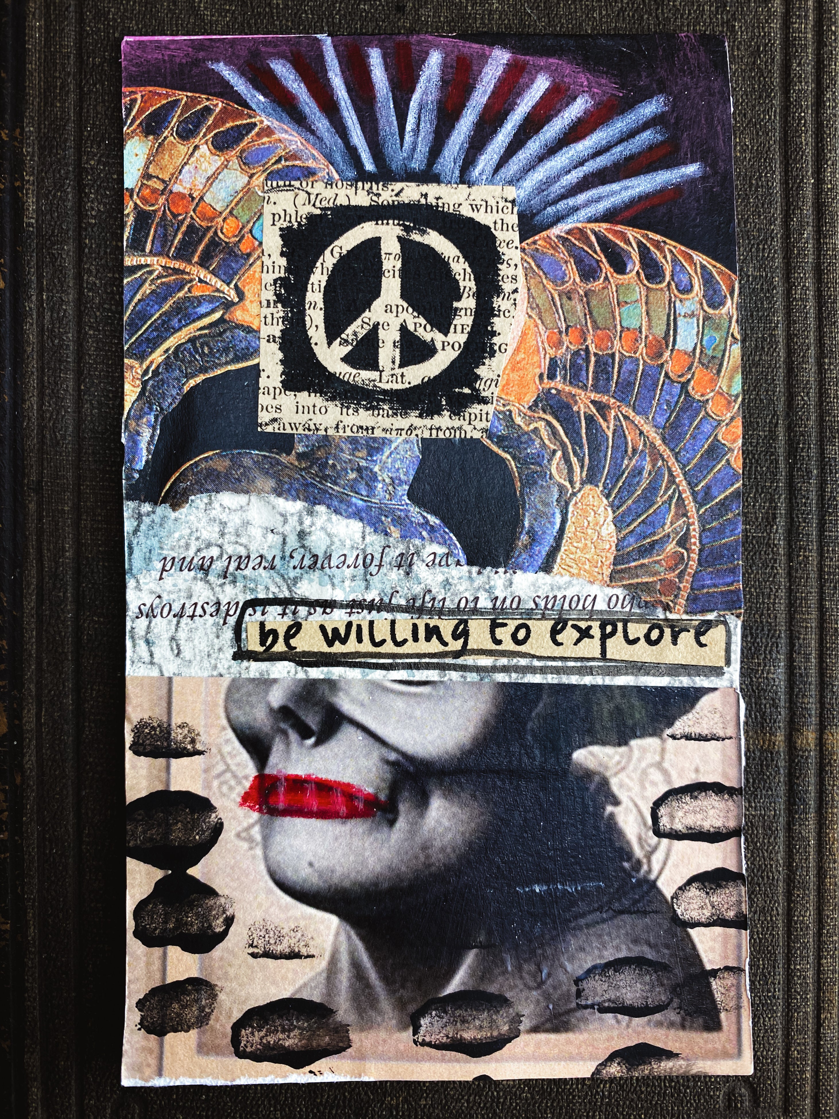 Willing To Explore - Original Mixed Media Collage