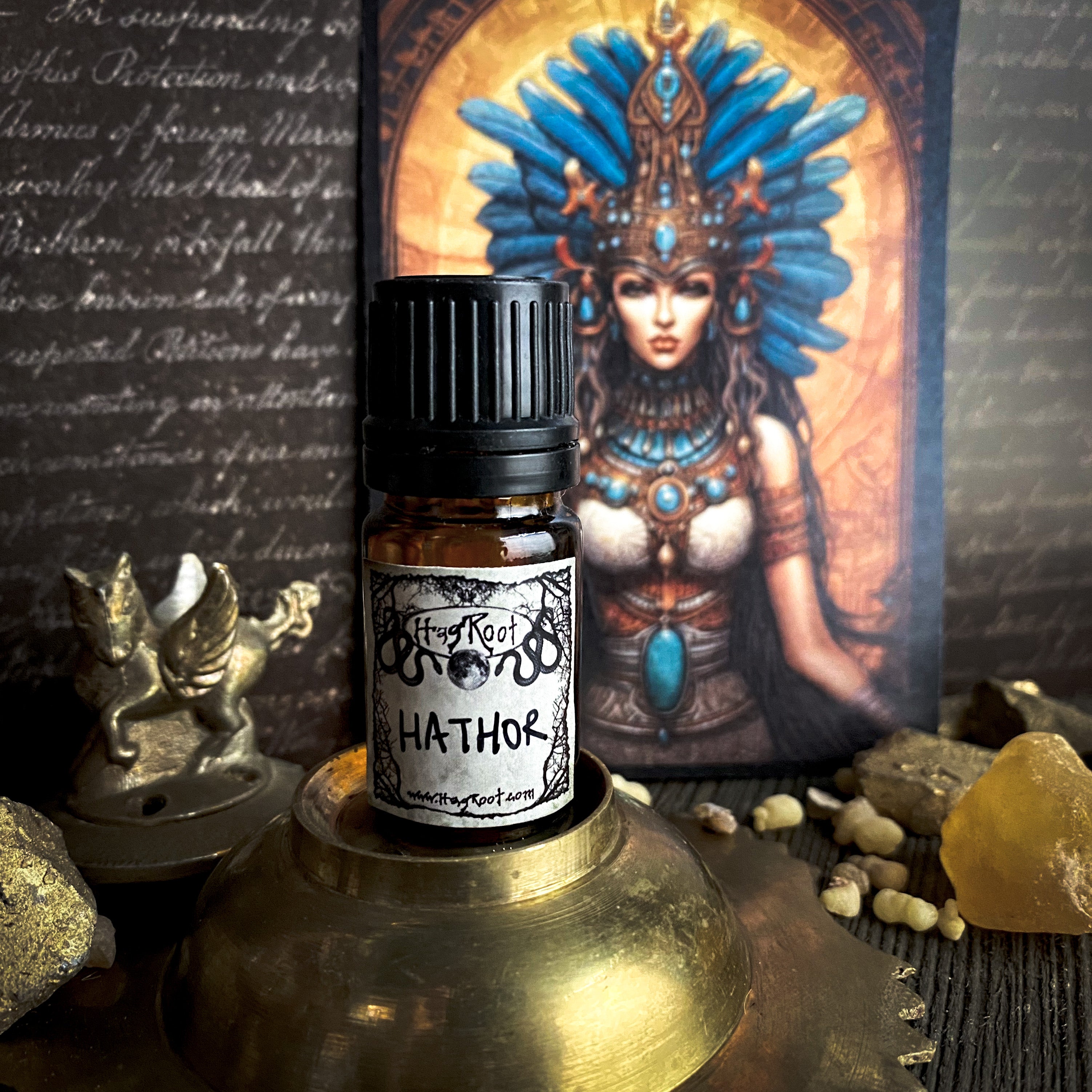 HATHOR-(Sandalwood, Amber, Vanilla, Cedar, Oud Wood, Sugar Cane, Warm Spices)-Perfume, Cologne, Anointing, Ritual Oil