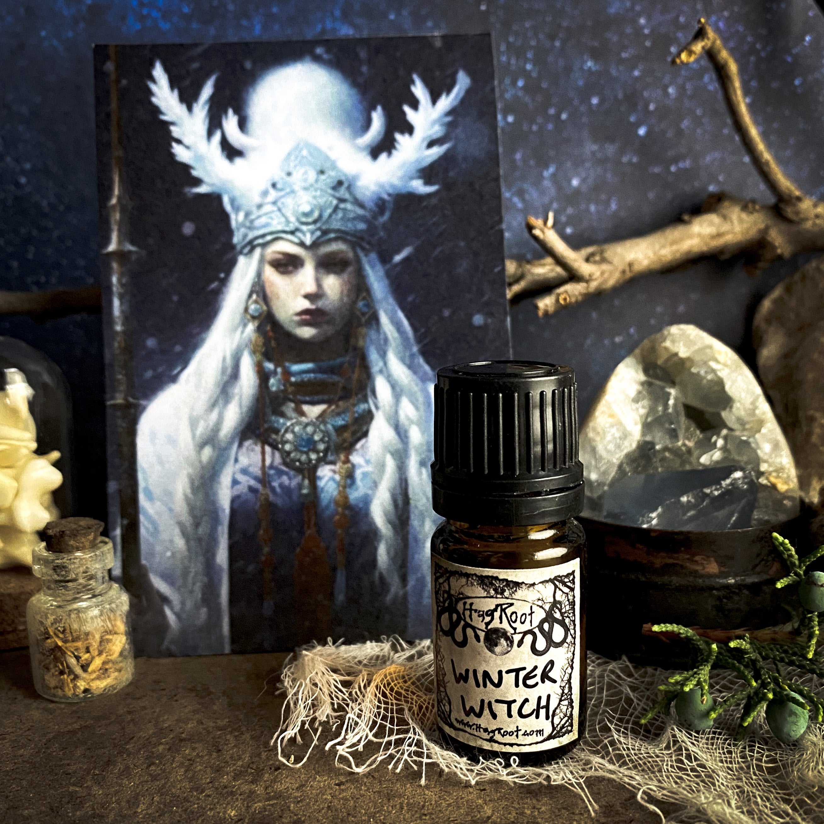 WINTER WITCH-(Peppermint, Cedar, Pine, Roasted Marshmallows)-Perfume, Cologne, Anointing, Ritual Oil