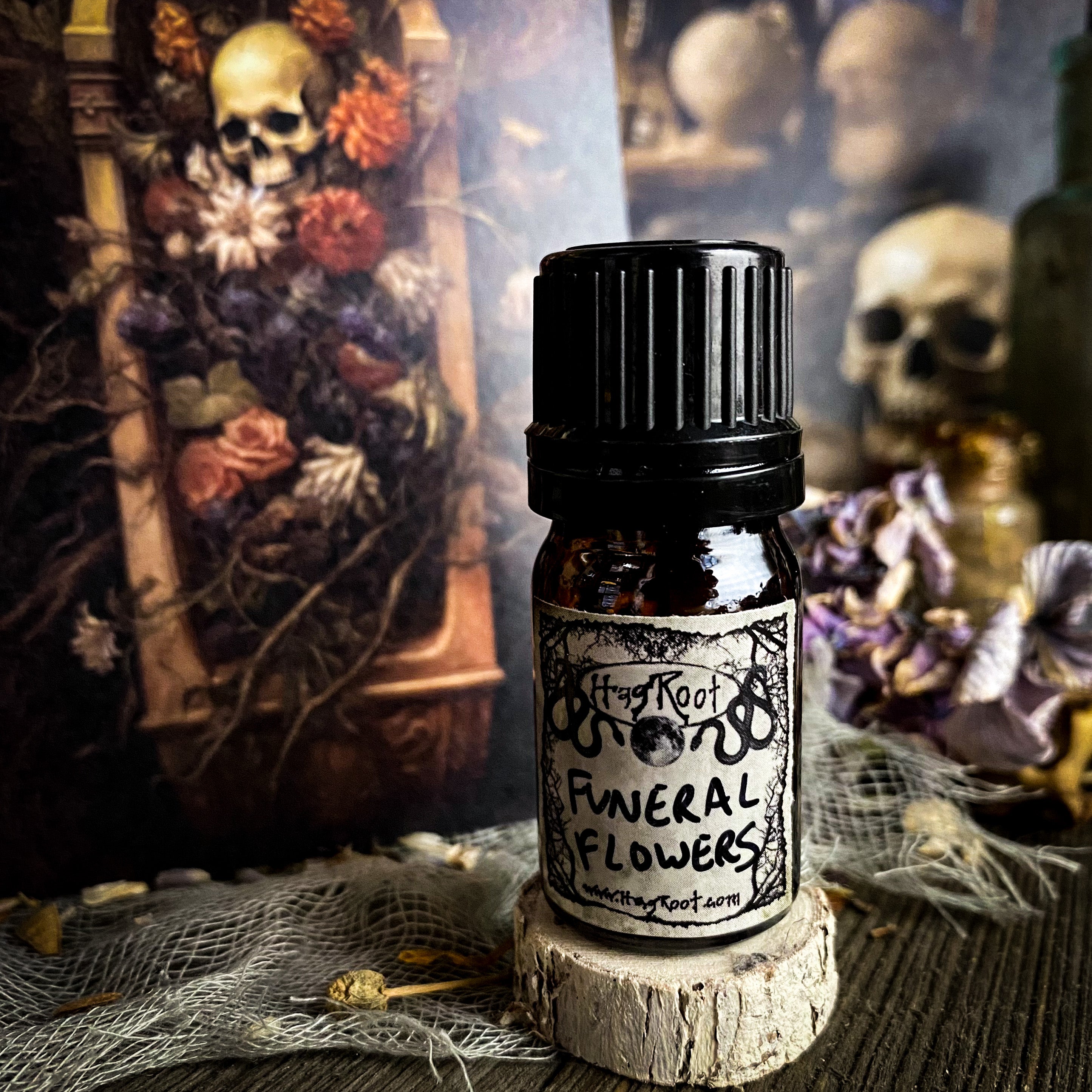 FUNERAL FLOWERS-(Rose, Lilac, Magnolia, Patchouli, Dirt)-Perfume, Cologne, Anointing, Ritual Oil