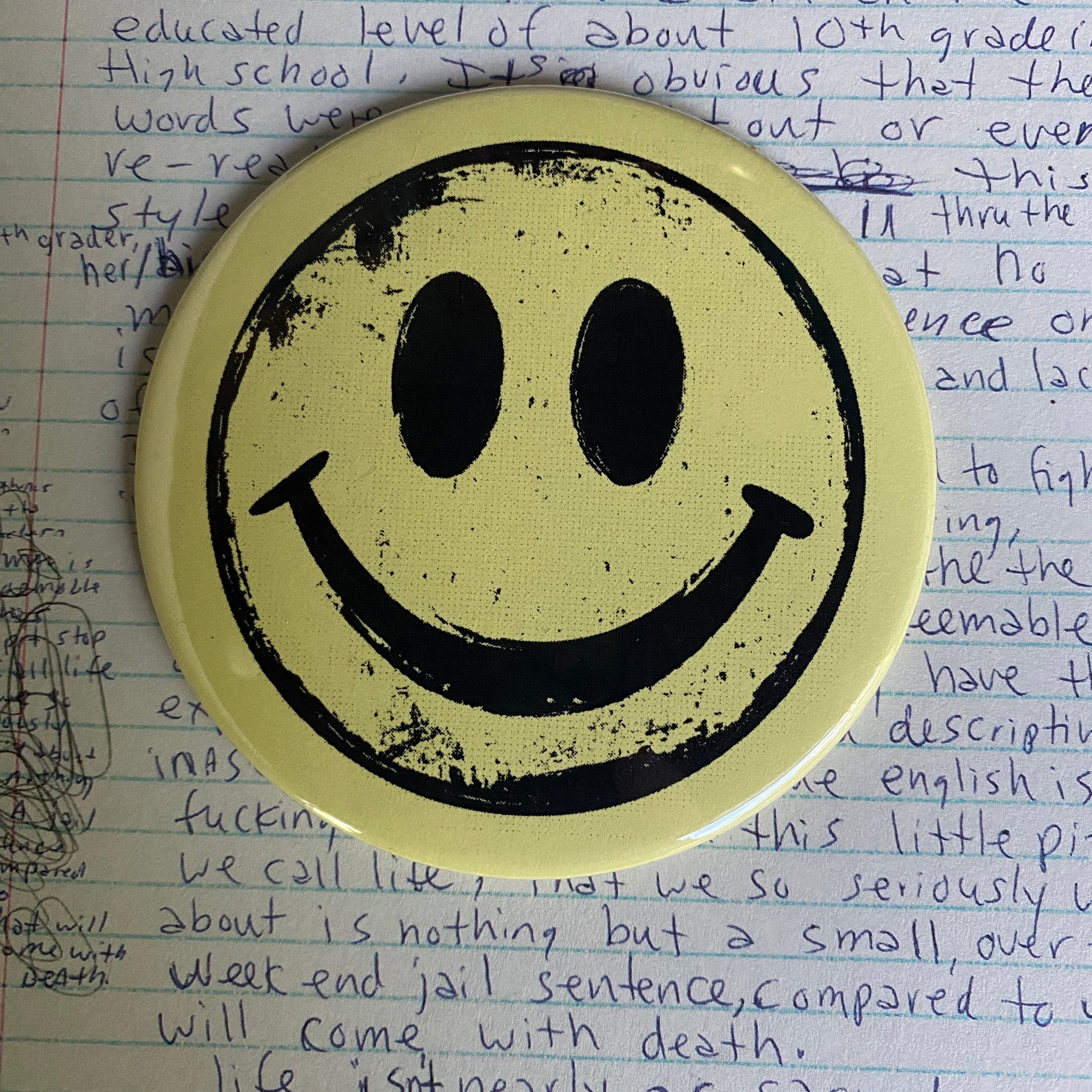 HAPPY - Hand Pressed Pocket Mirror