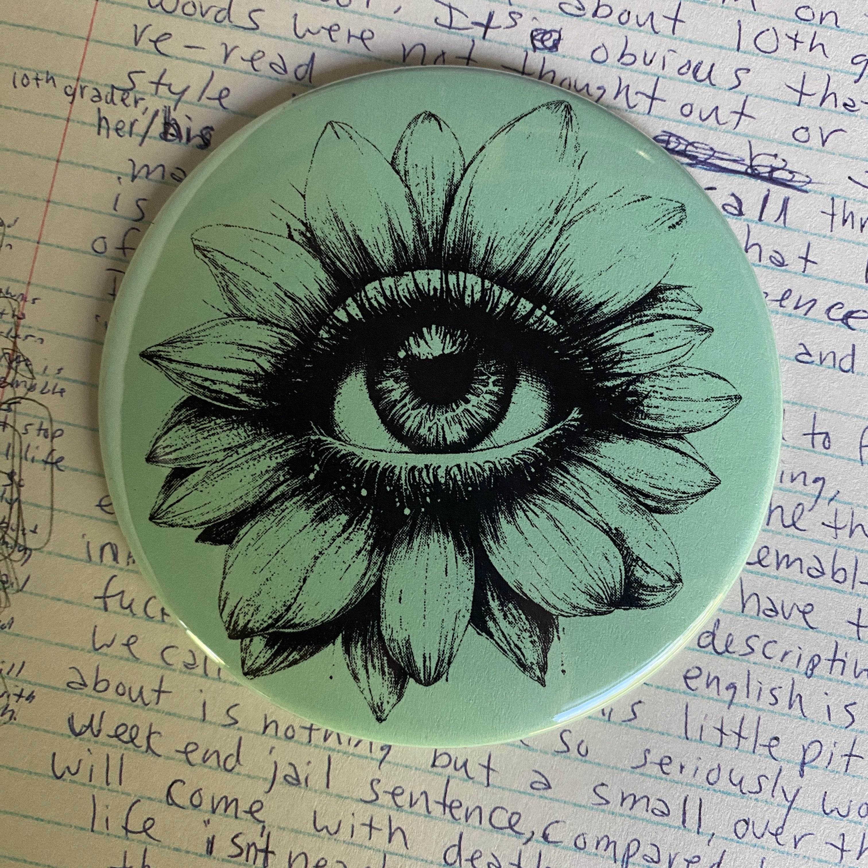 BLOOMING EYE - Hand Pressed Pocket Mirror