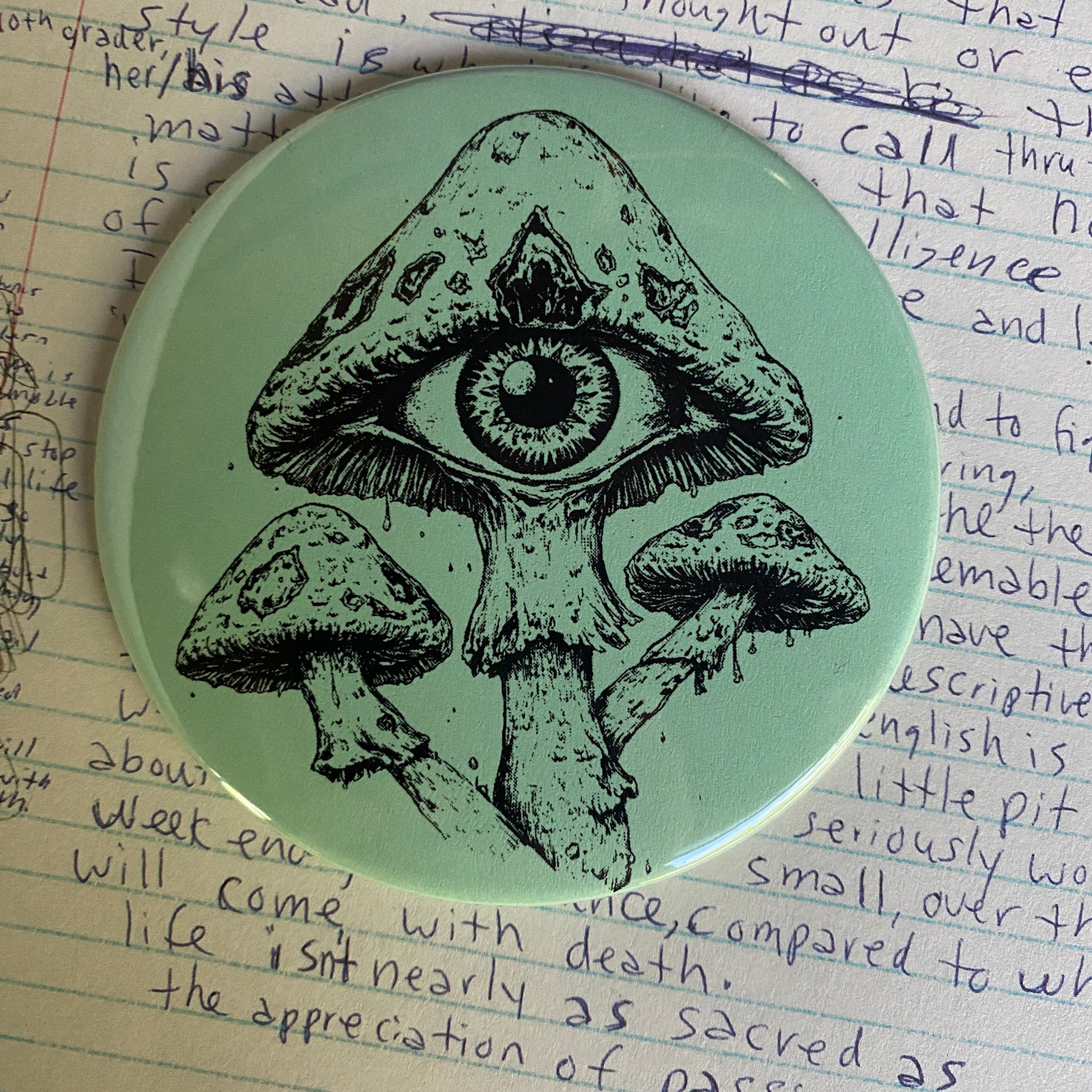 MUSHROOMS - Hand Pressed Pocket Mirror