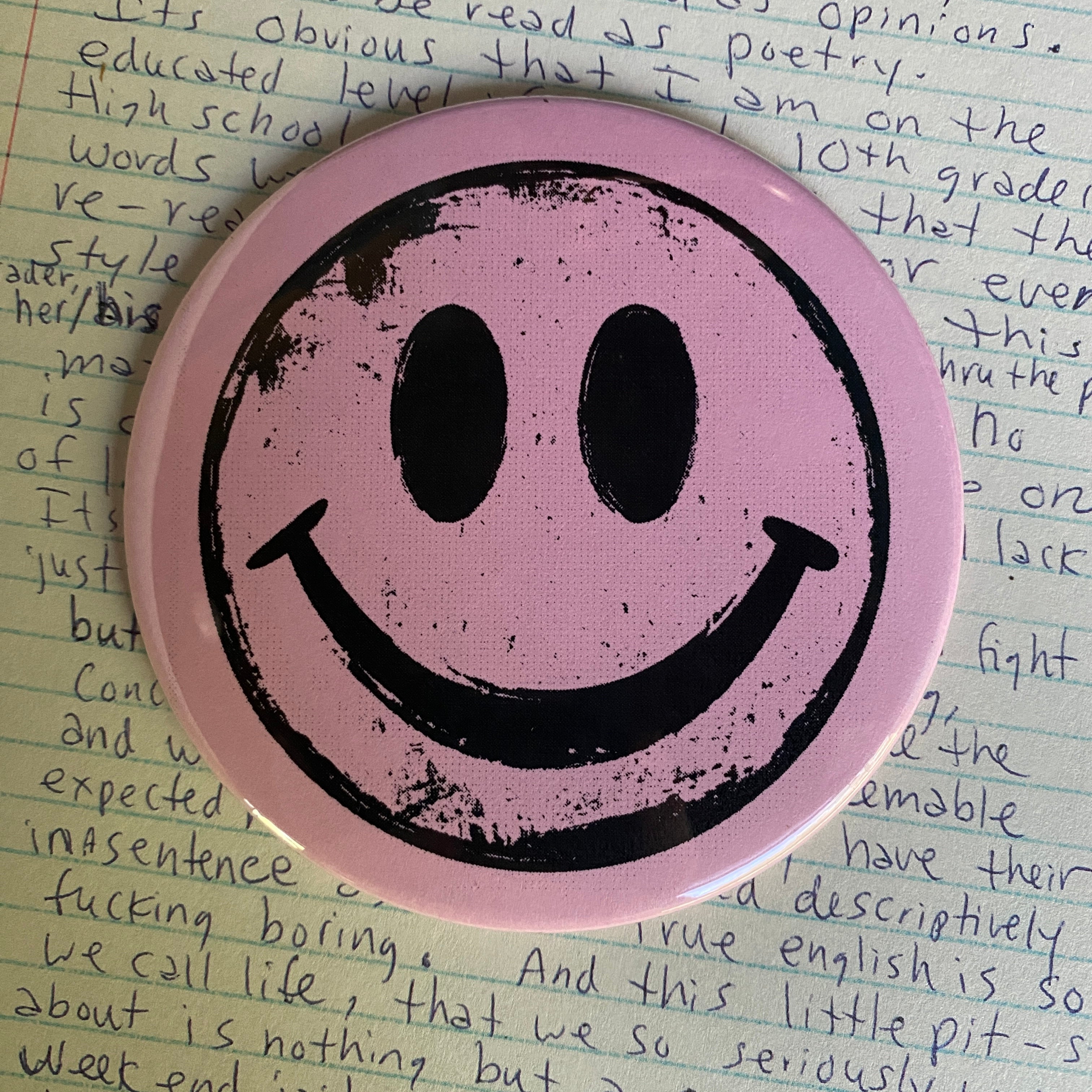 HAPPY - Hand Pressed Pocket Mirror