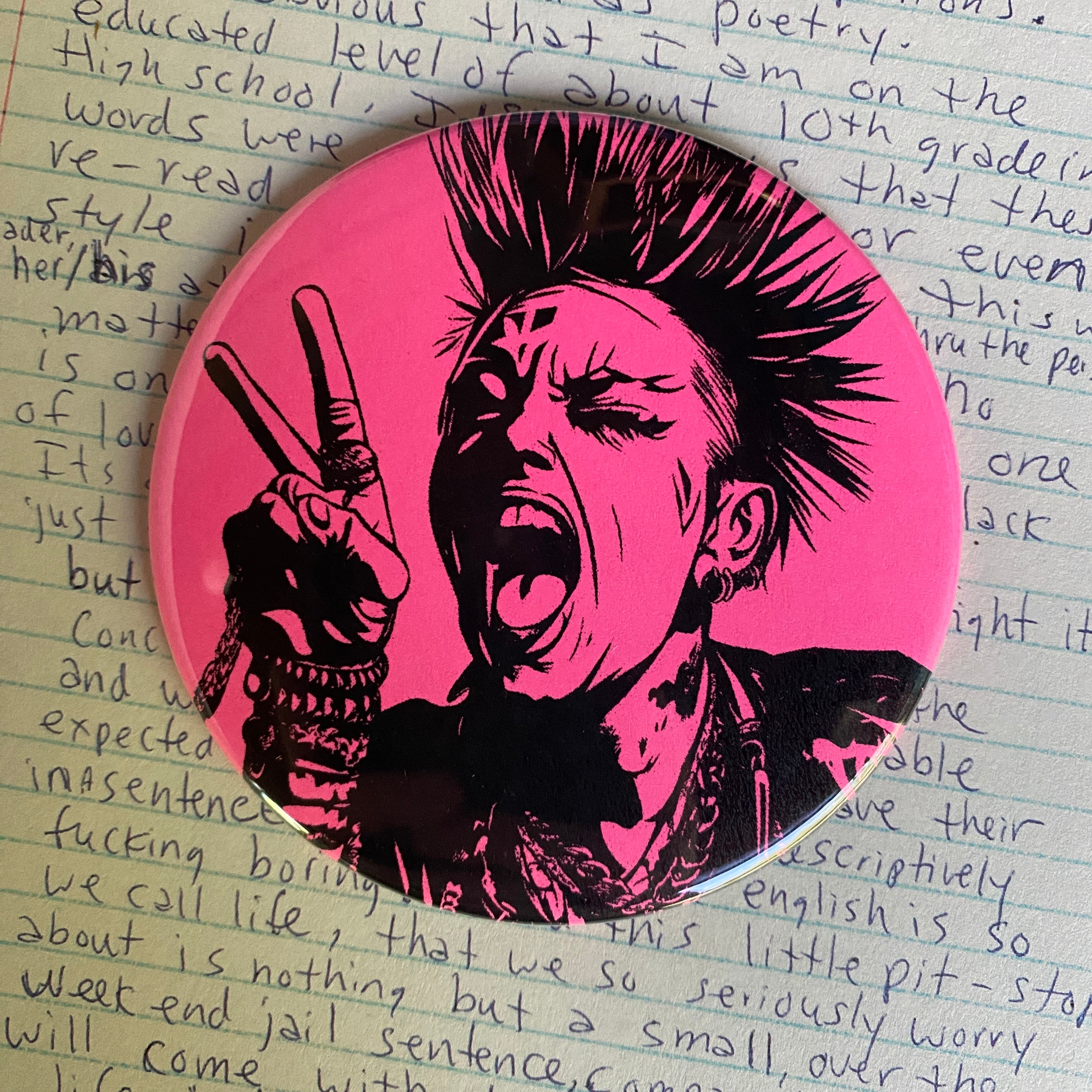 PEACE IS PUNK - Hand Pressed Pocket Mirror