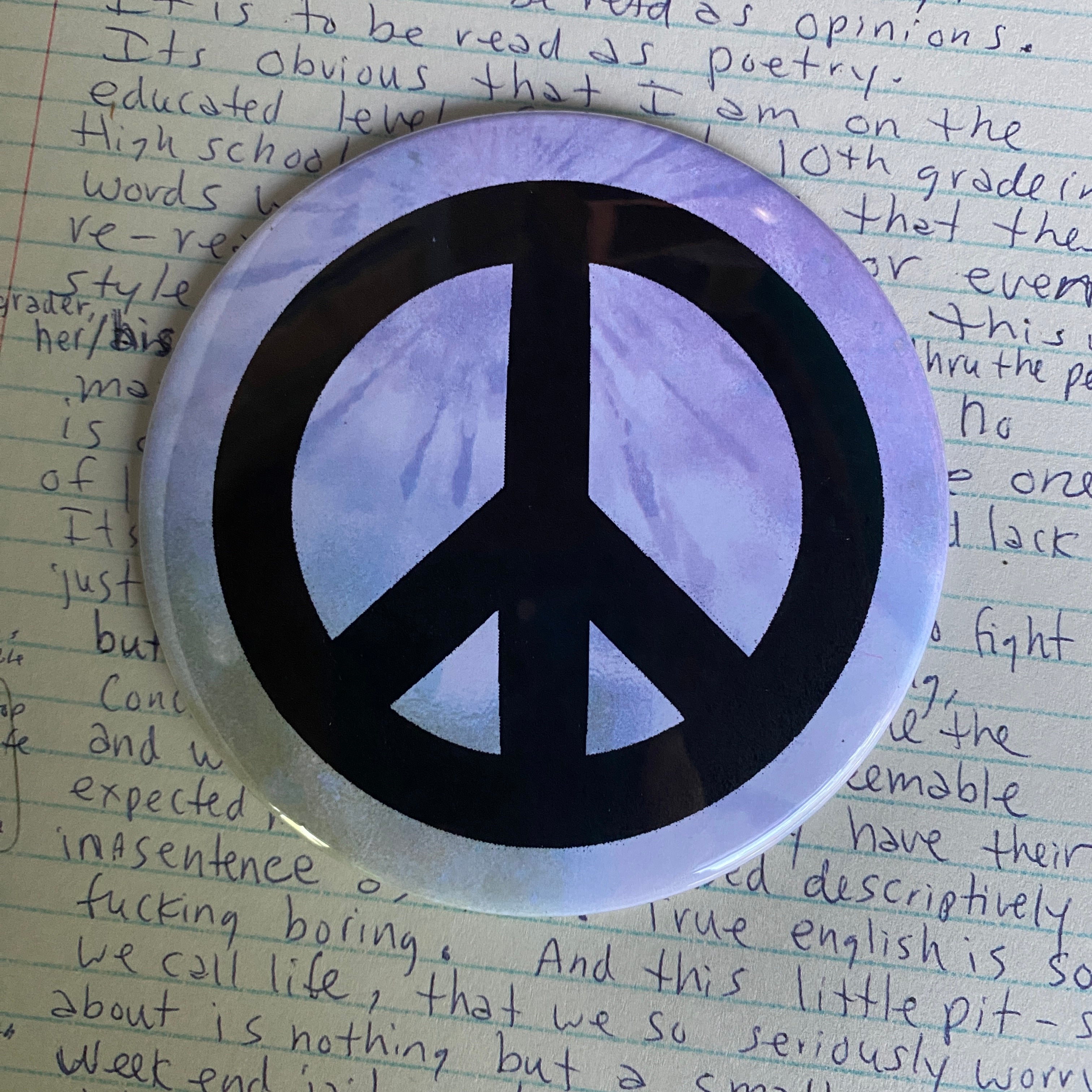 PEACE - Hand Pressed Pocket Mirror