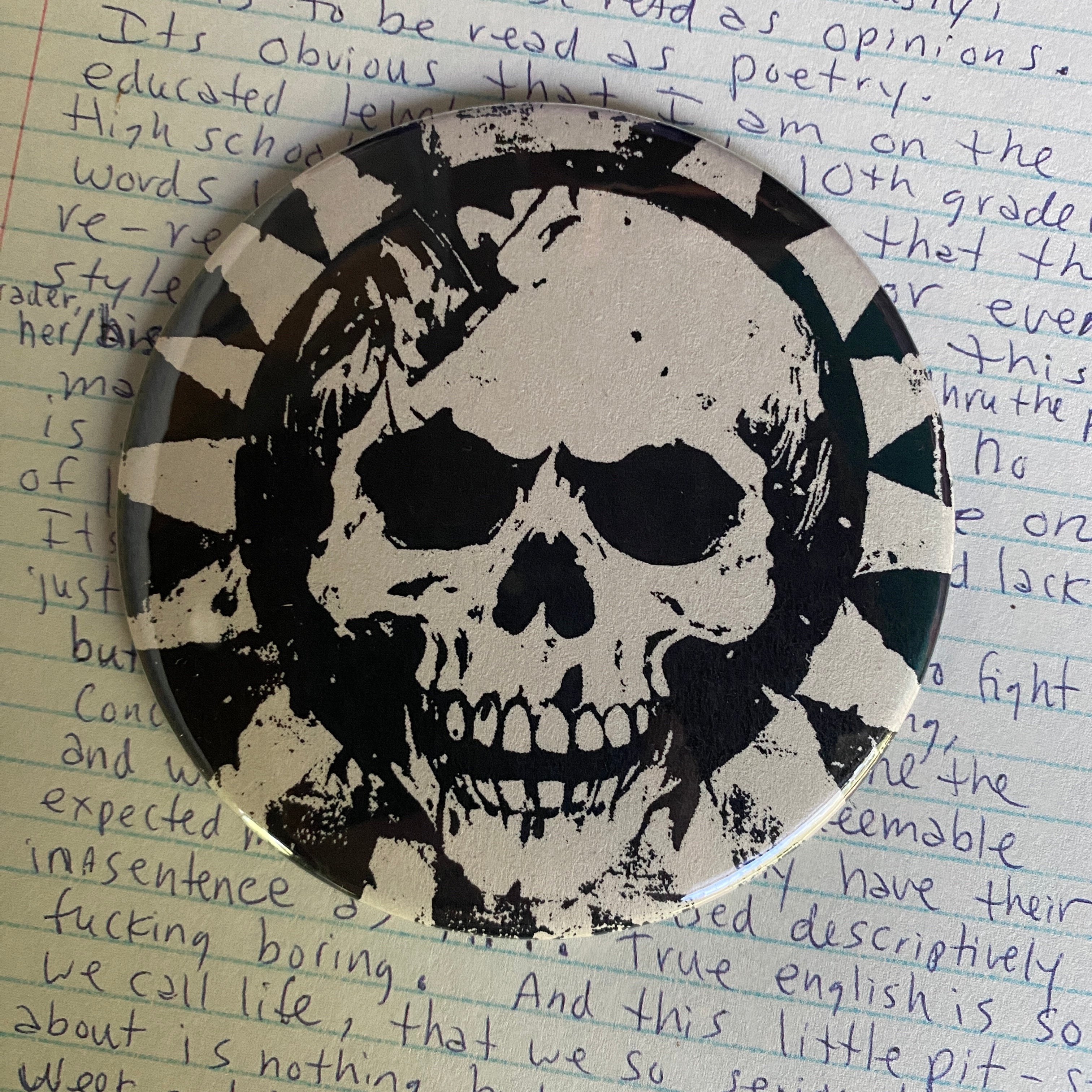 REBEL SKULL - Hand Pressed Pocket Mirror