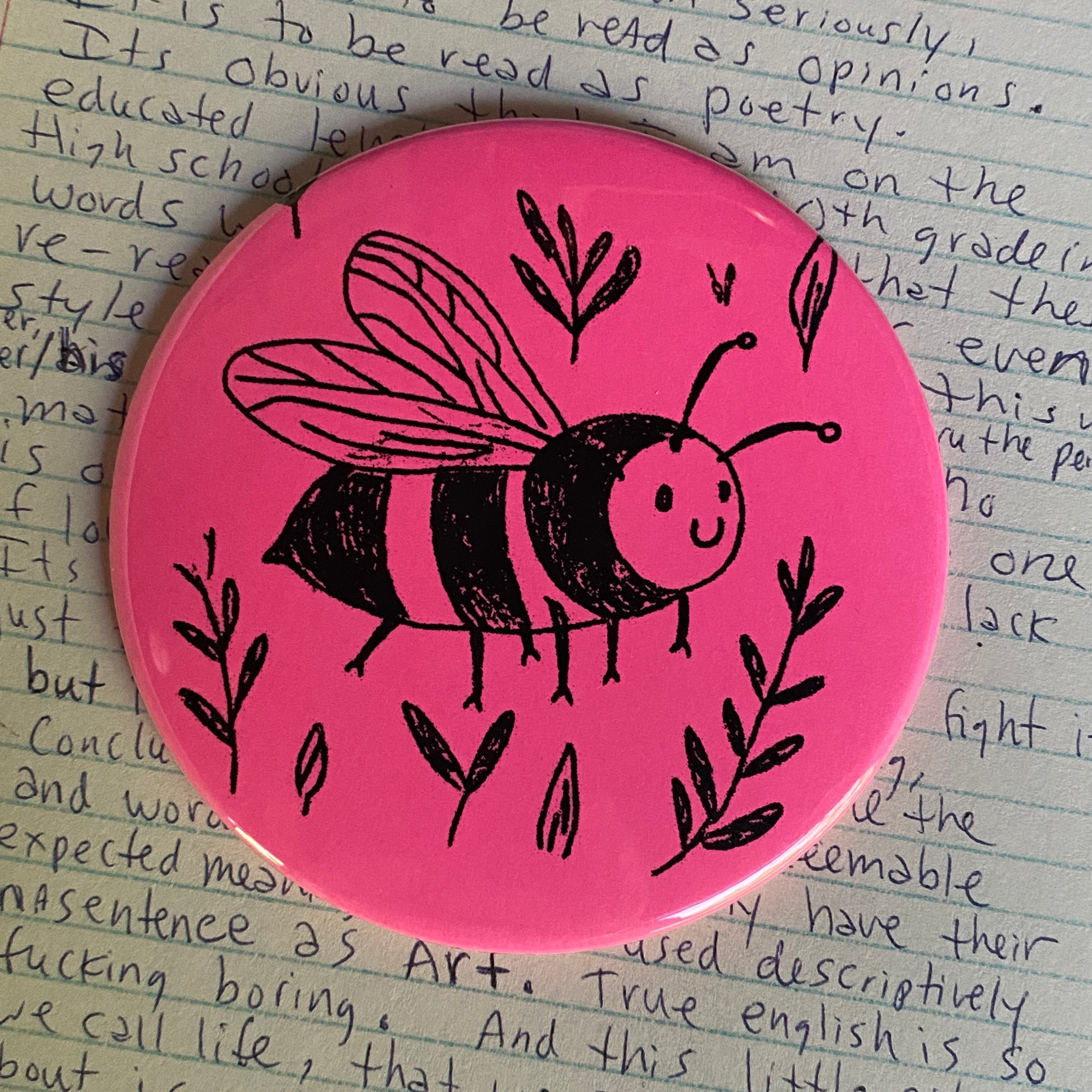 HAPPY BEE - Hand Pressed Pocket Mirror