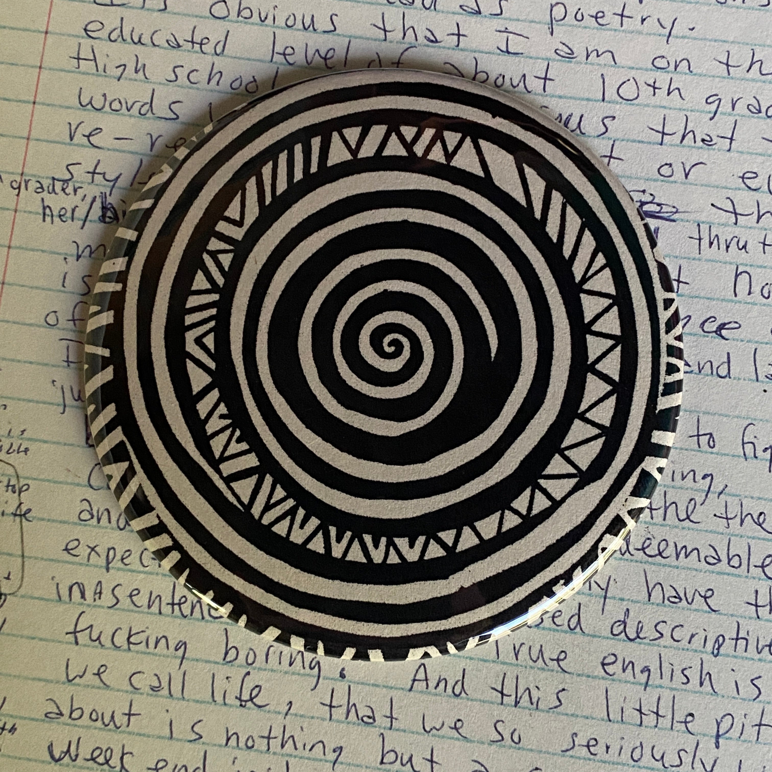SPIRAL - Hand Pressed Pocket Mirror