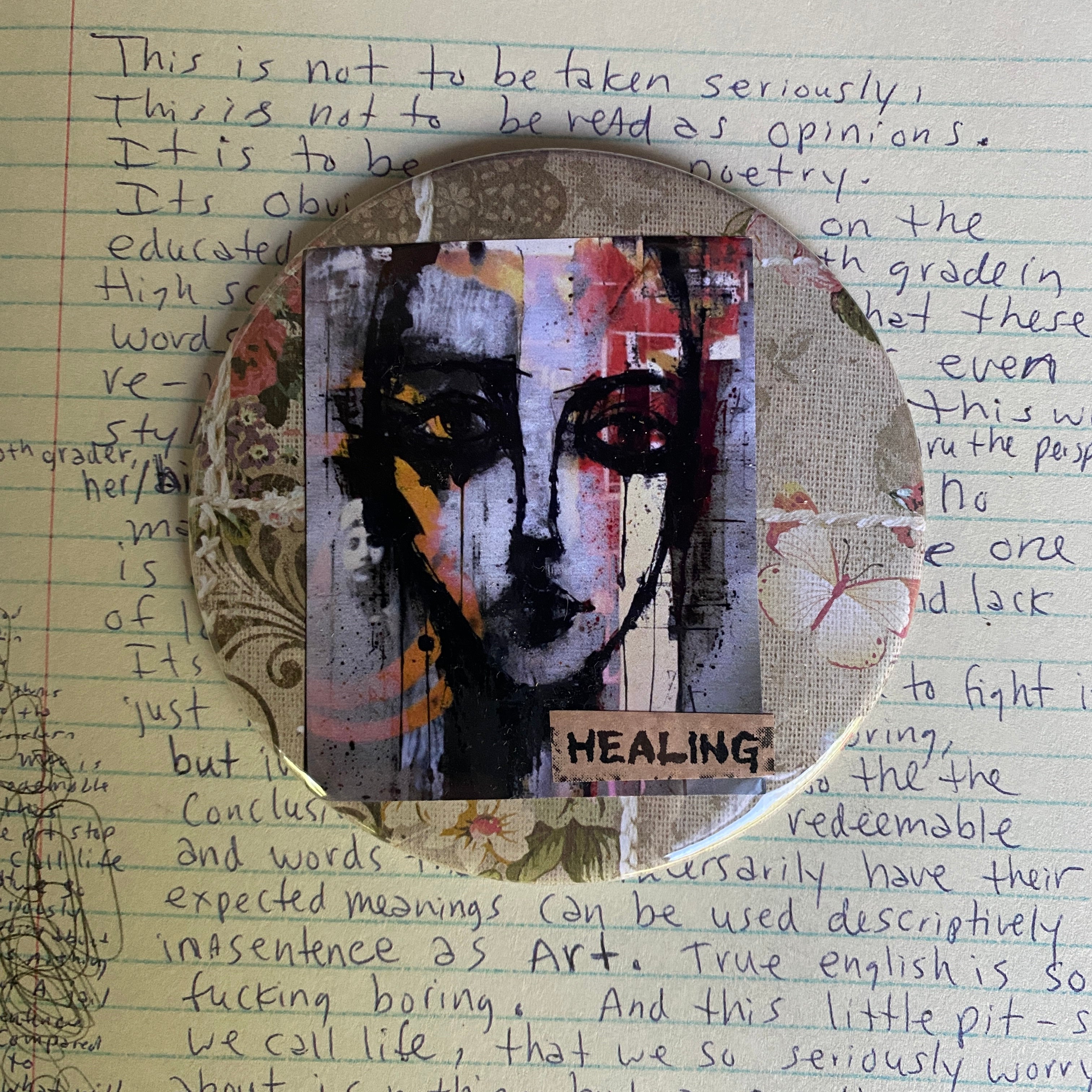 HEALING - Hand Pressed Pocket Mirror