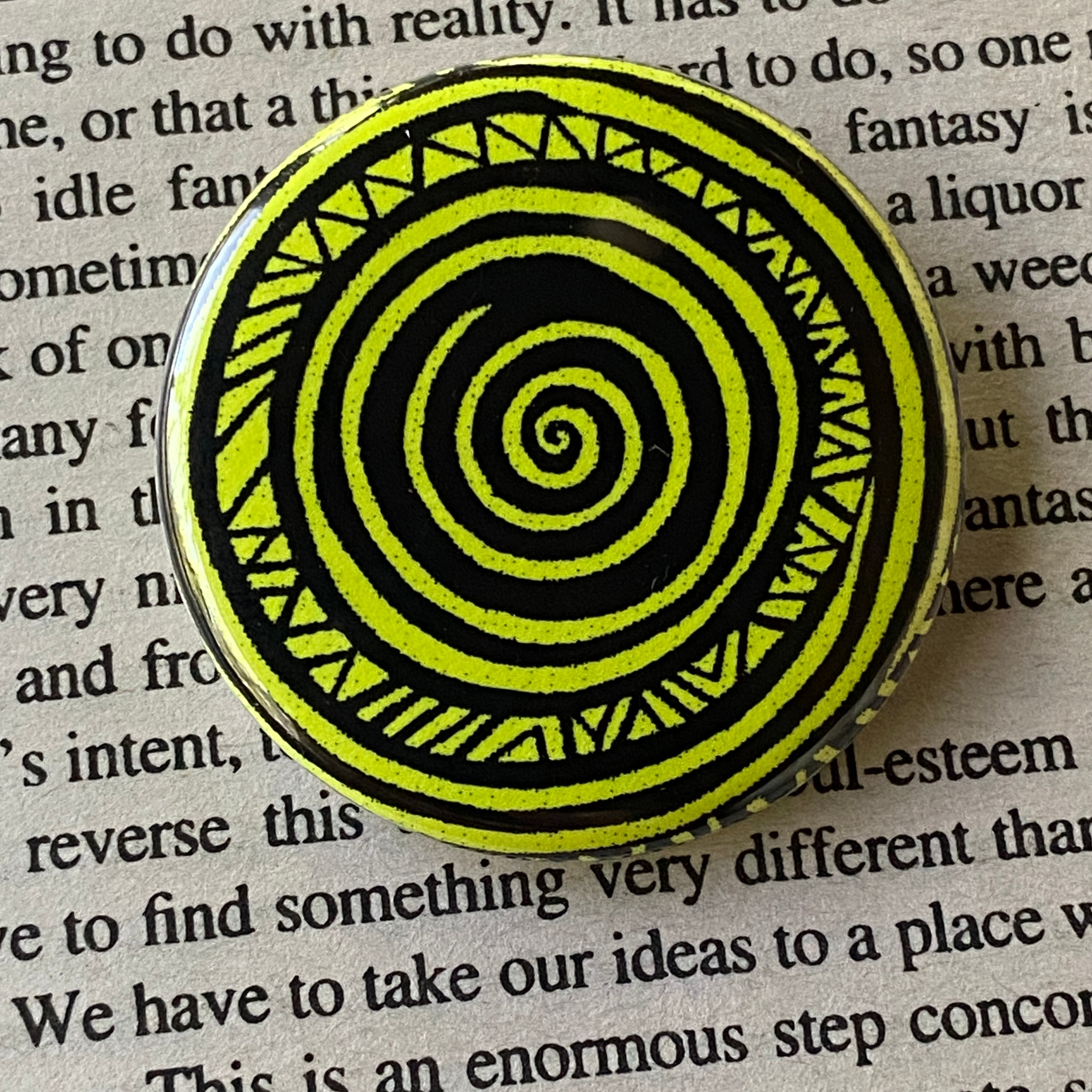 Spiral - Hand Pressed Button/Pin - 1.5"