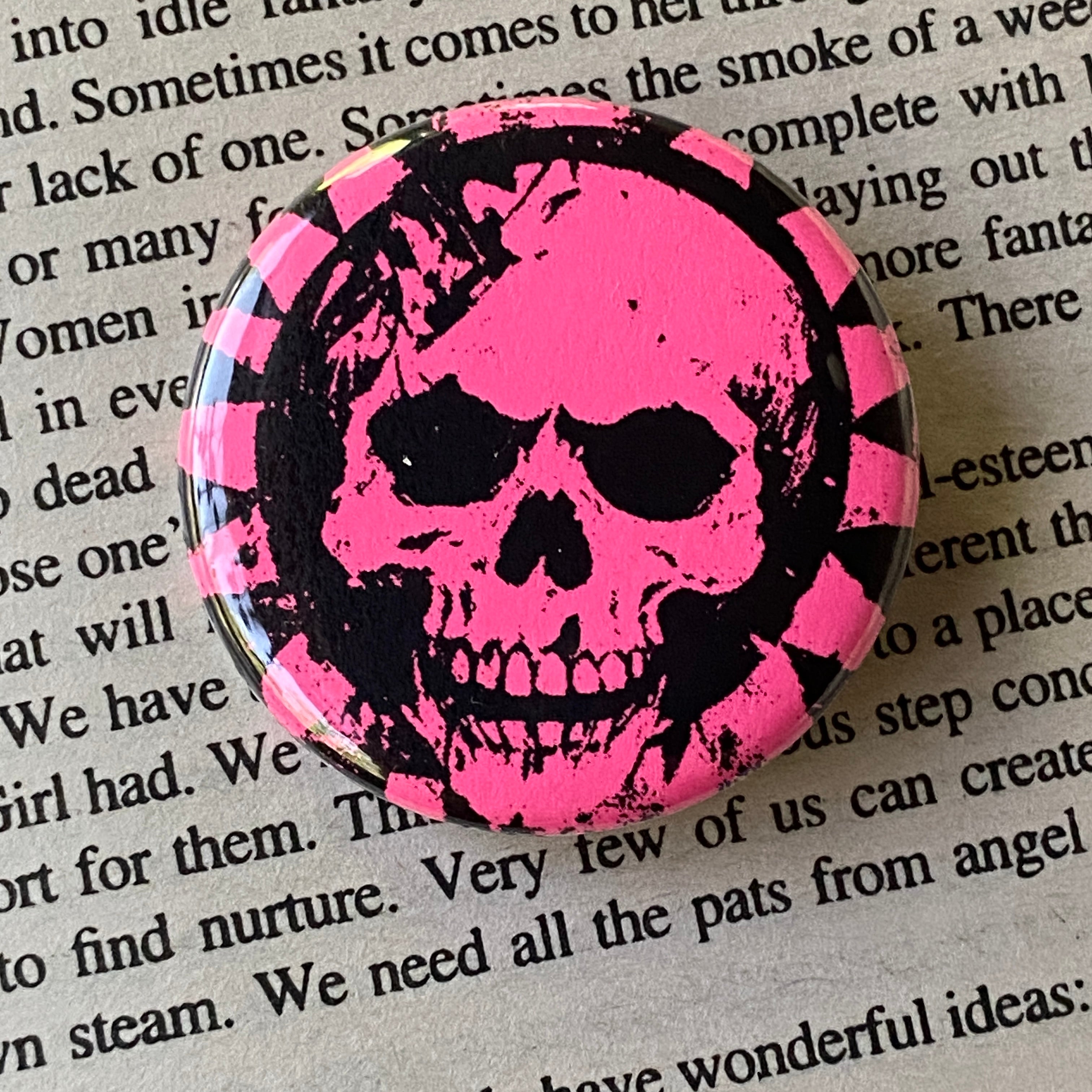 Rebel Skull - Hand Pressed Button/Pin - 1.5"