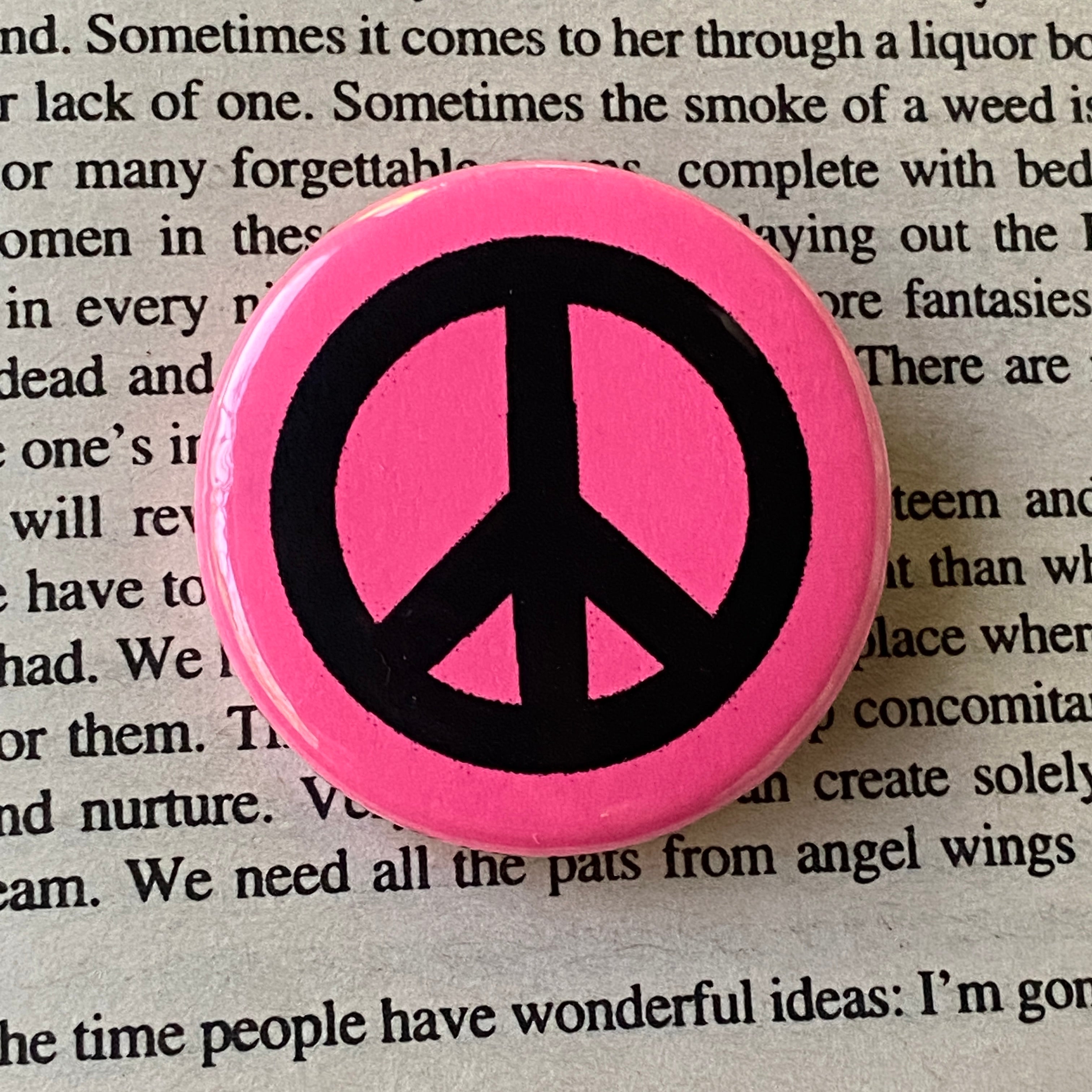 Peace Sign - Hand Pressed Button/Pin - 1.5"