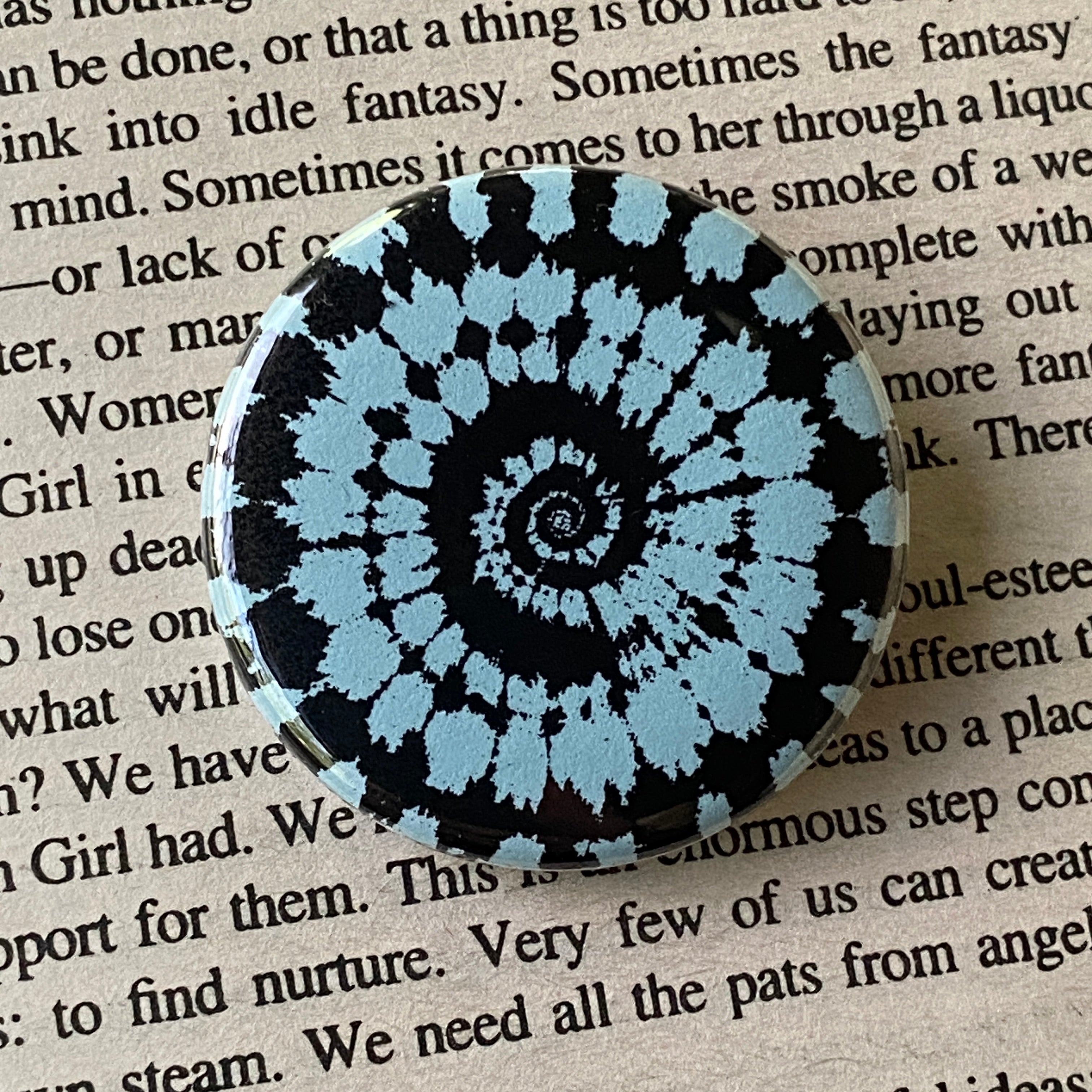 Spiral - Hand Pressed Button/Pin - 1.5"