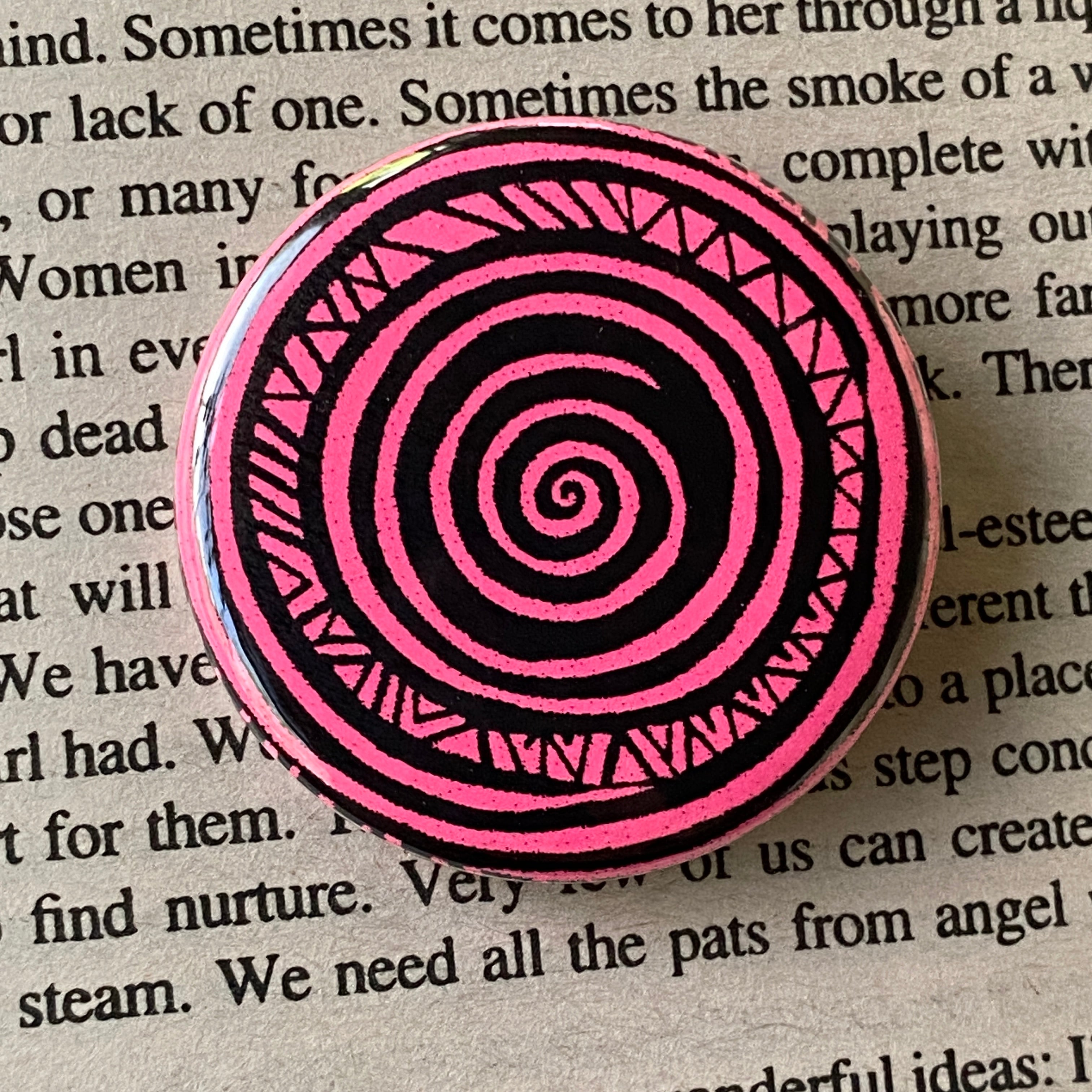 Spiral - Hand Pressed Button/Pin - 1.5"