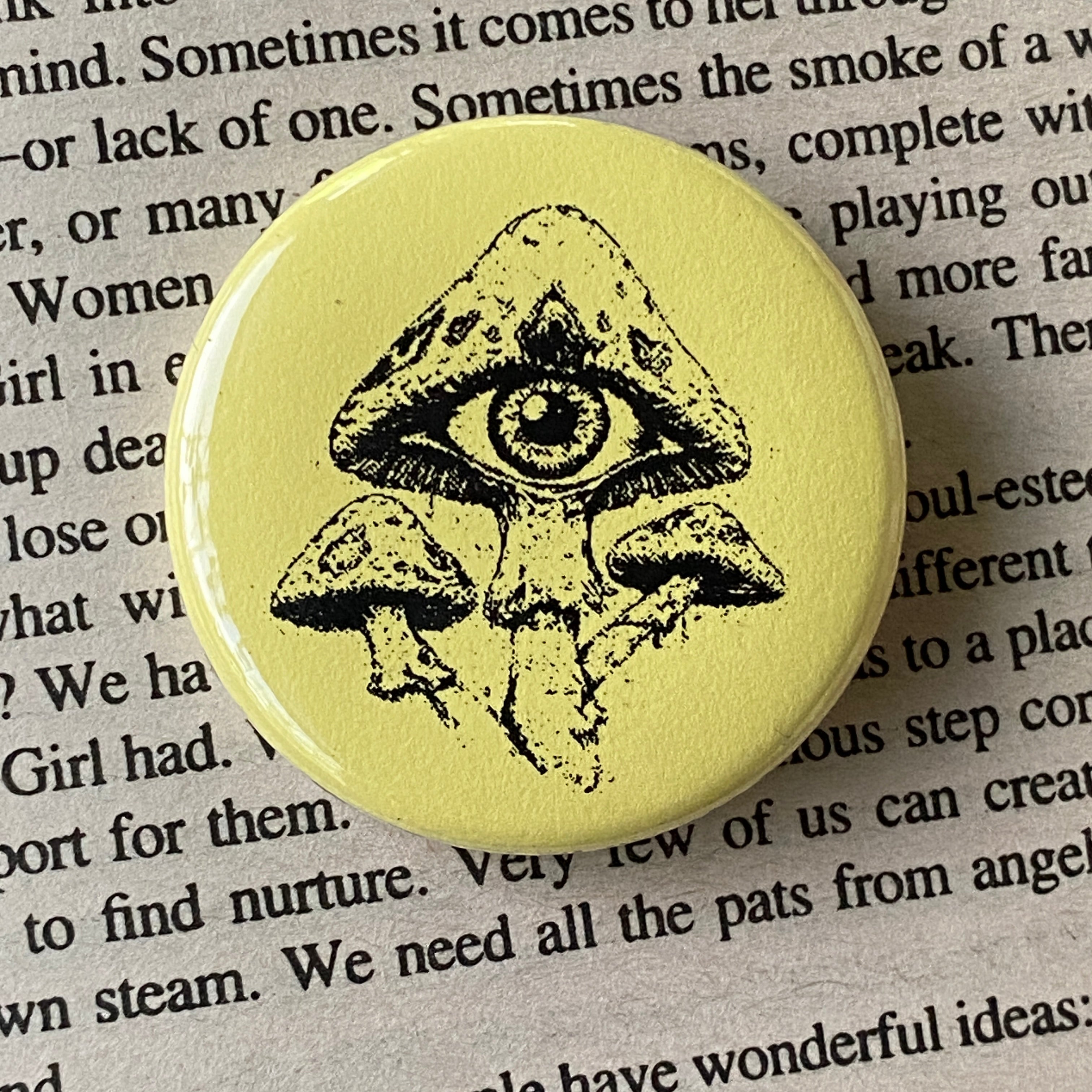 Mushrooms - Hand Pressed Button/Pin - 1.5"