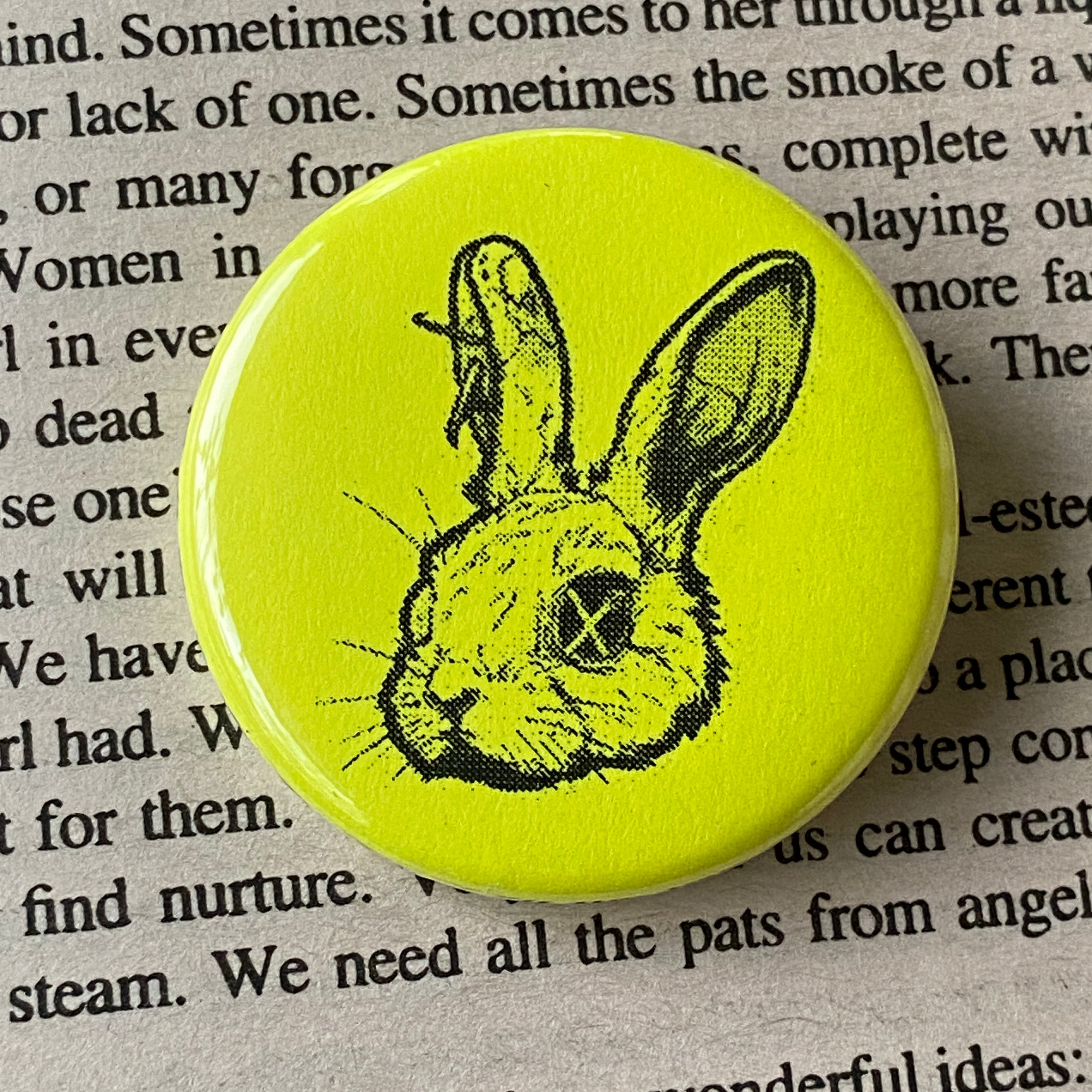 Punk Bunny - Hand Pressed Button/Pin - 1.5"