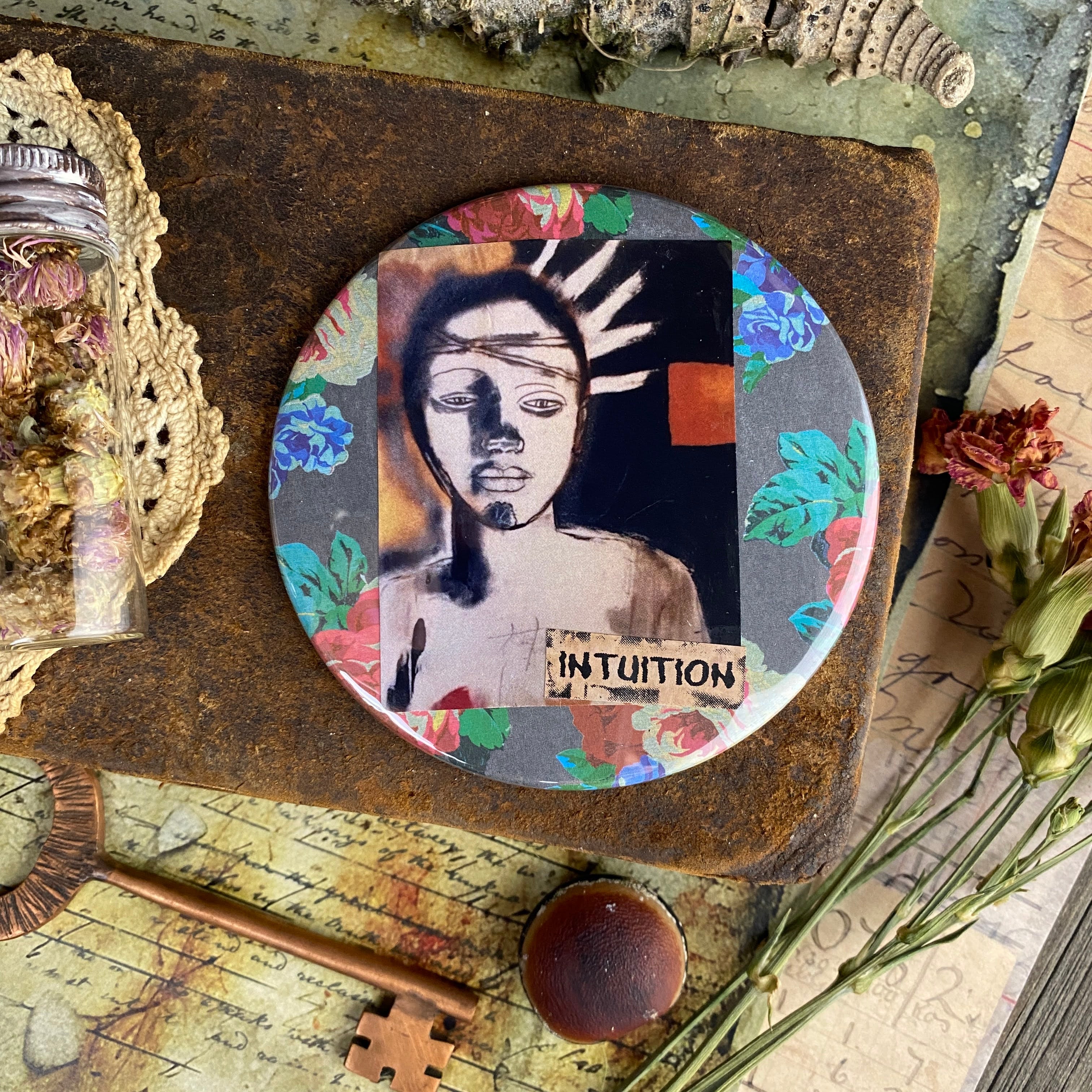 INTUITION - Hand Pressed Pocket Mirror