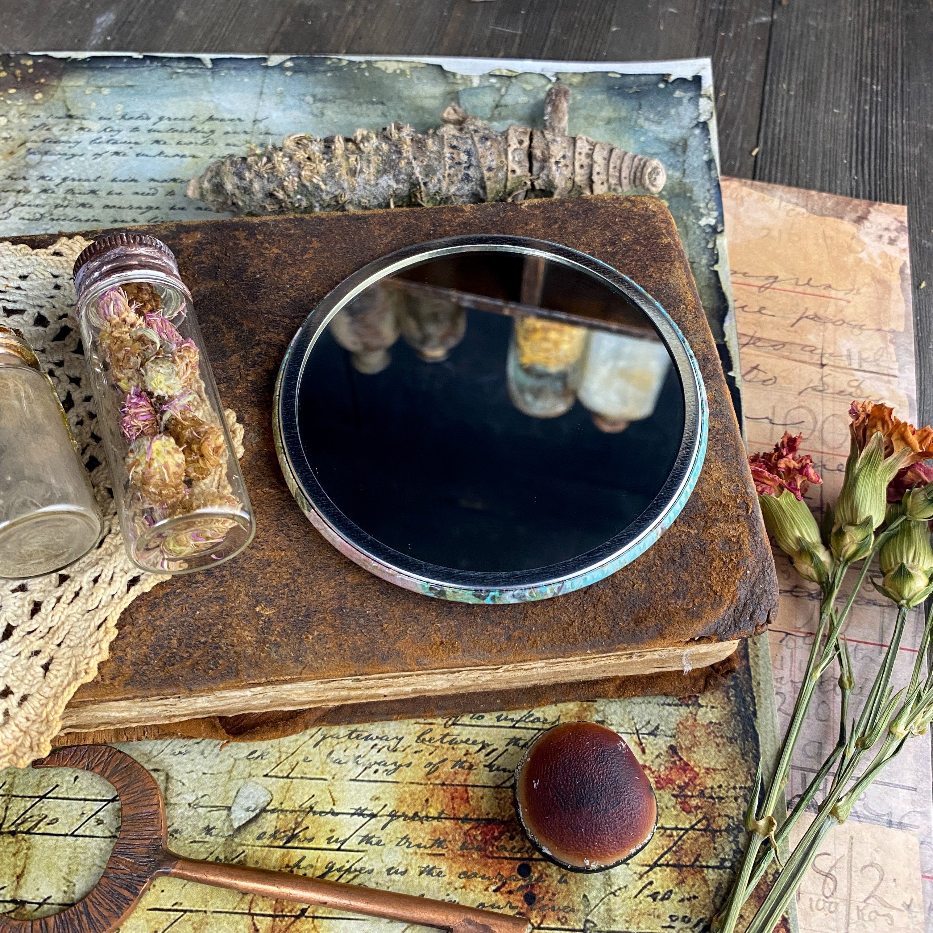 AWAKENING - Hand Pressed Pocket Mirror