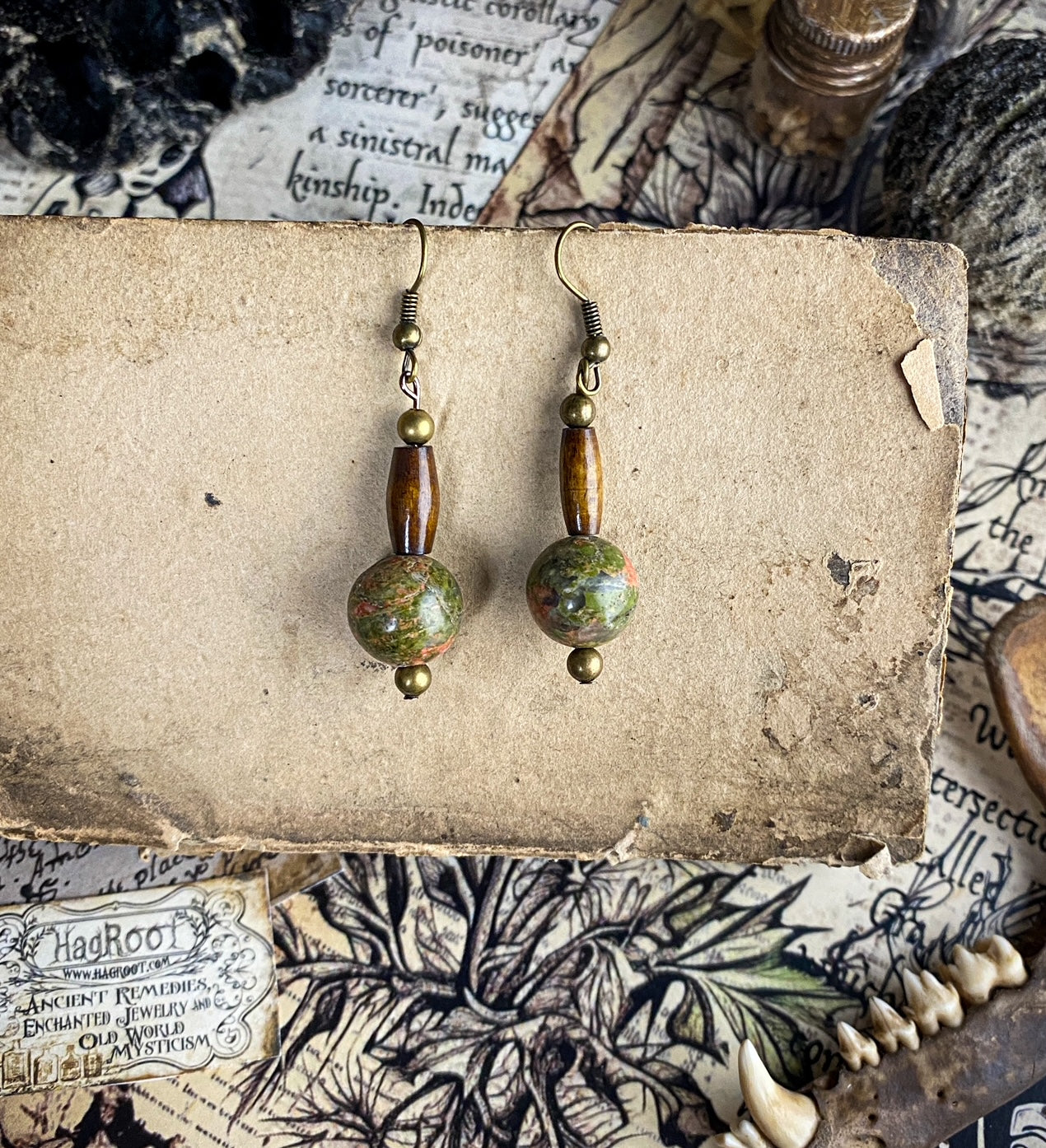 Hand Crafted Unakite Earrings