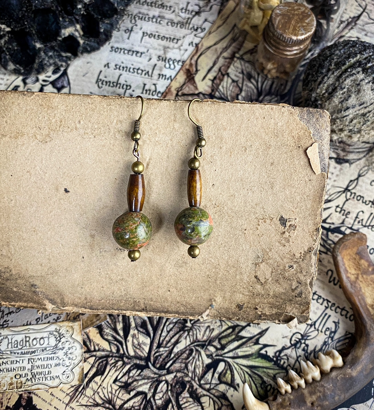 Hand Crafted Unakite Earrings
