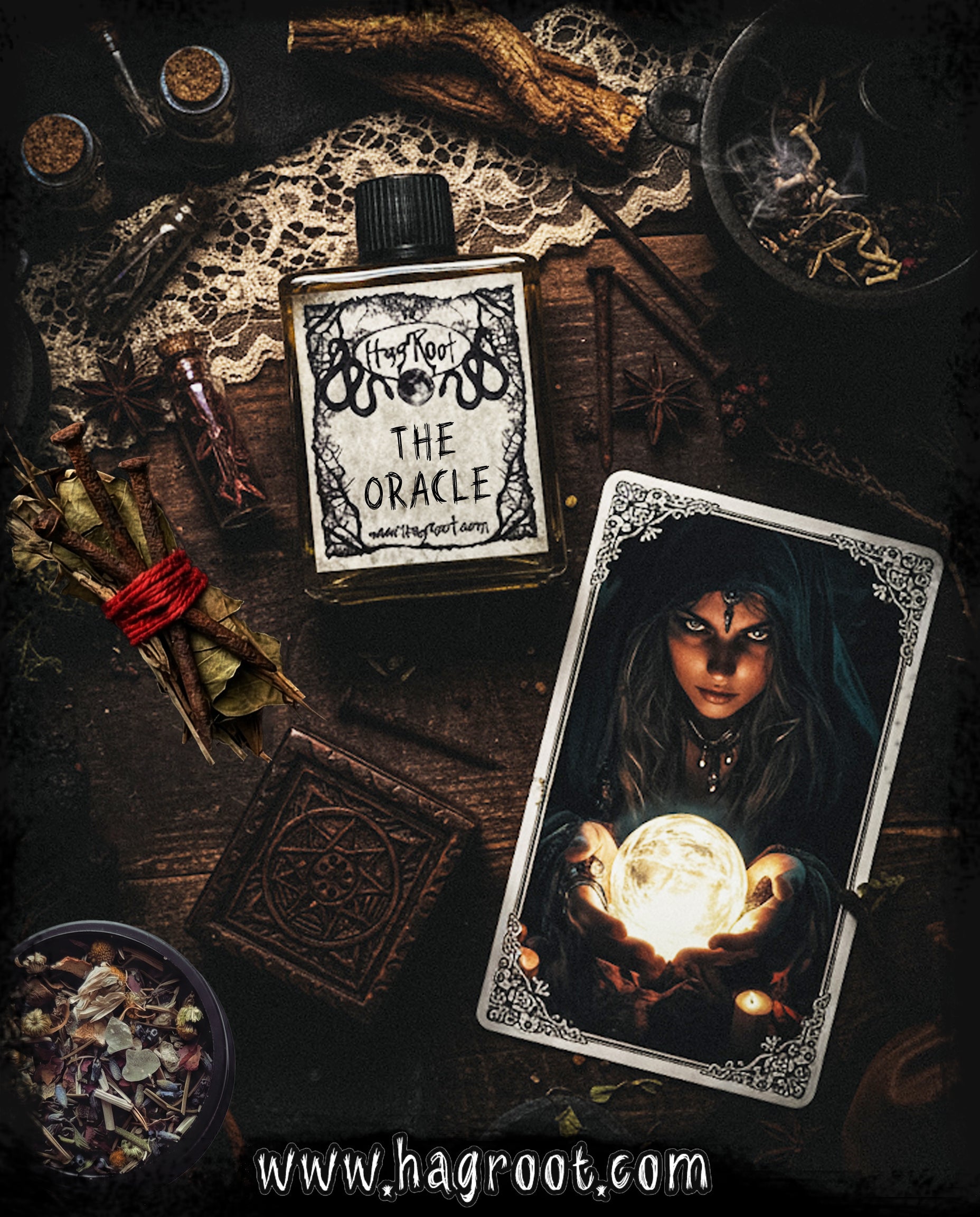 THE ORACLE-(Tea Leaves, Mystical Spices and Resins)-Perfume, Cologne, Anointing, Ritual Oil
