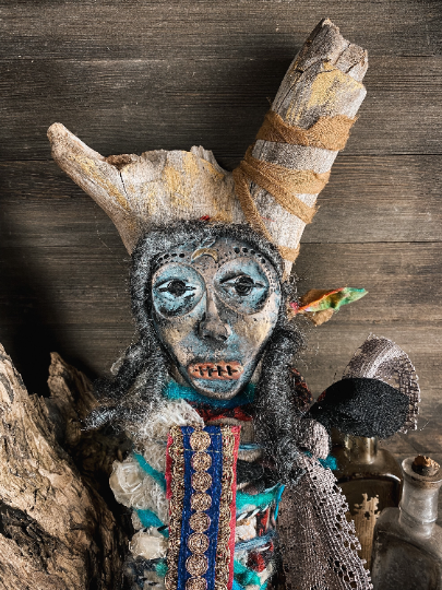 Sacred Medicine Doll for Strengthening Your Intuition - Spirit Doll - Wise Woman, Conjure, Rootwork, Juju, Altered Art Doll