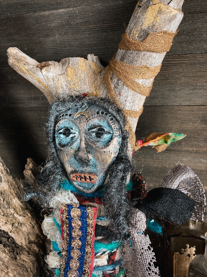 Sacred Medicine Doll for Strengthening Your Intuition - Spirit Doll - Wise Woman, Conjure, Rootwork, Juju, Altered Art Doll