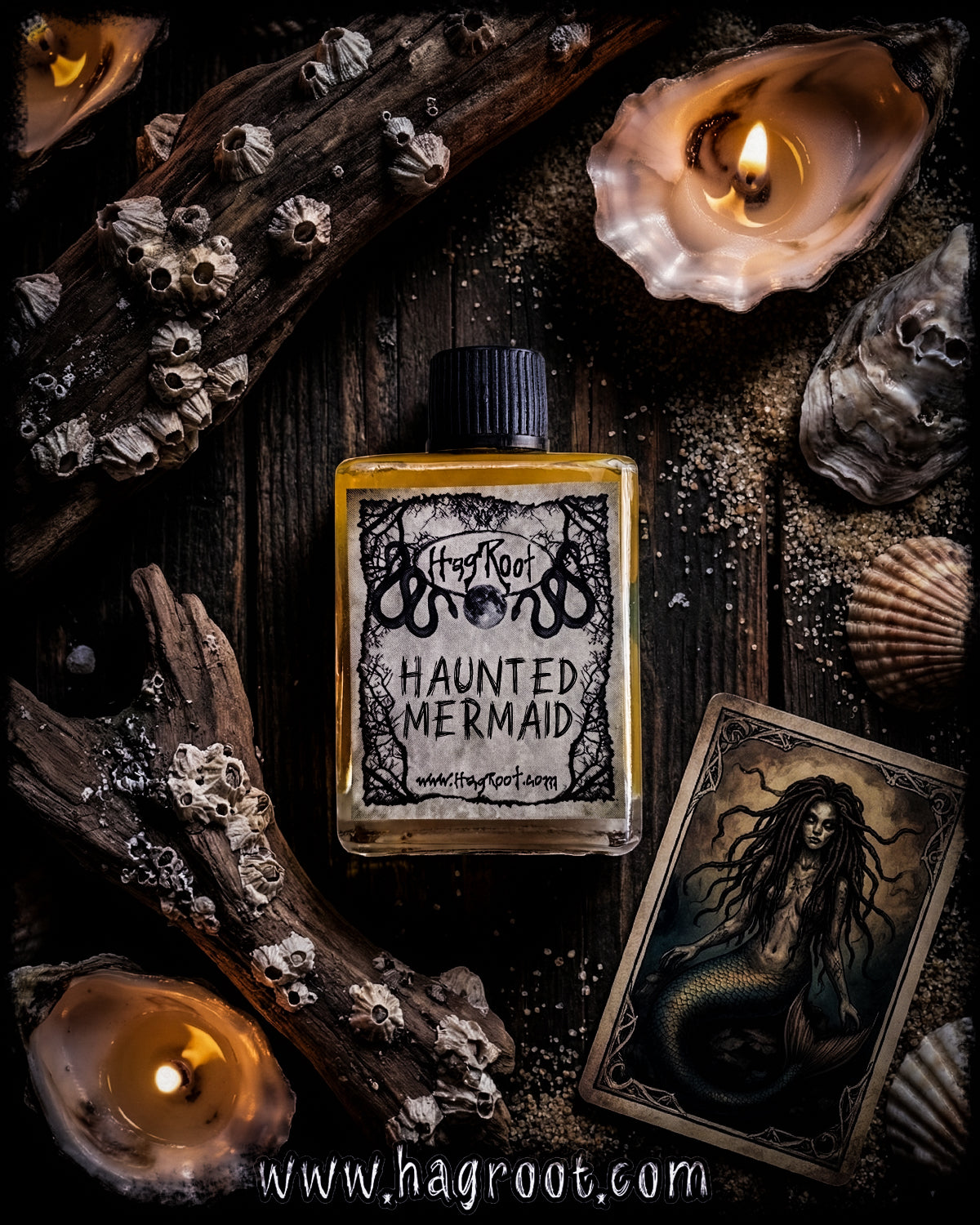HAUNTED MERMAID-(Sea Moss, Driftwood, Sandalwood, Coconut, Jasmine)-Perfume, Cologne, Anointing, Ritual Oil