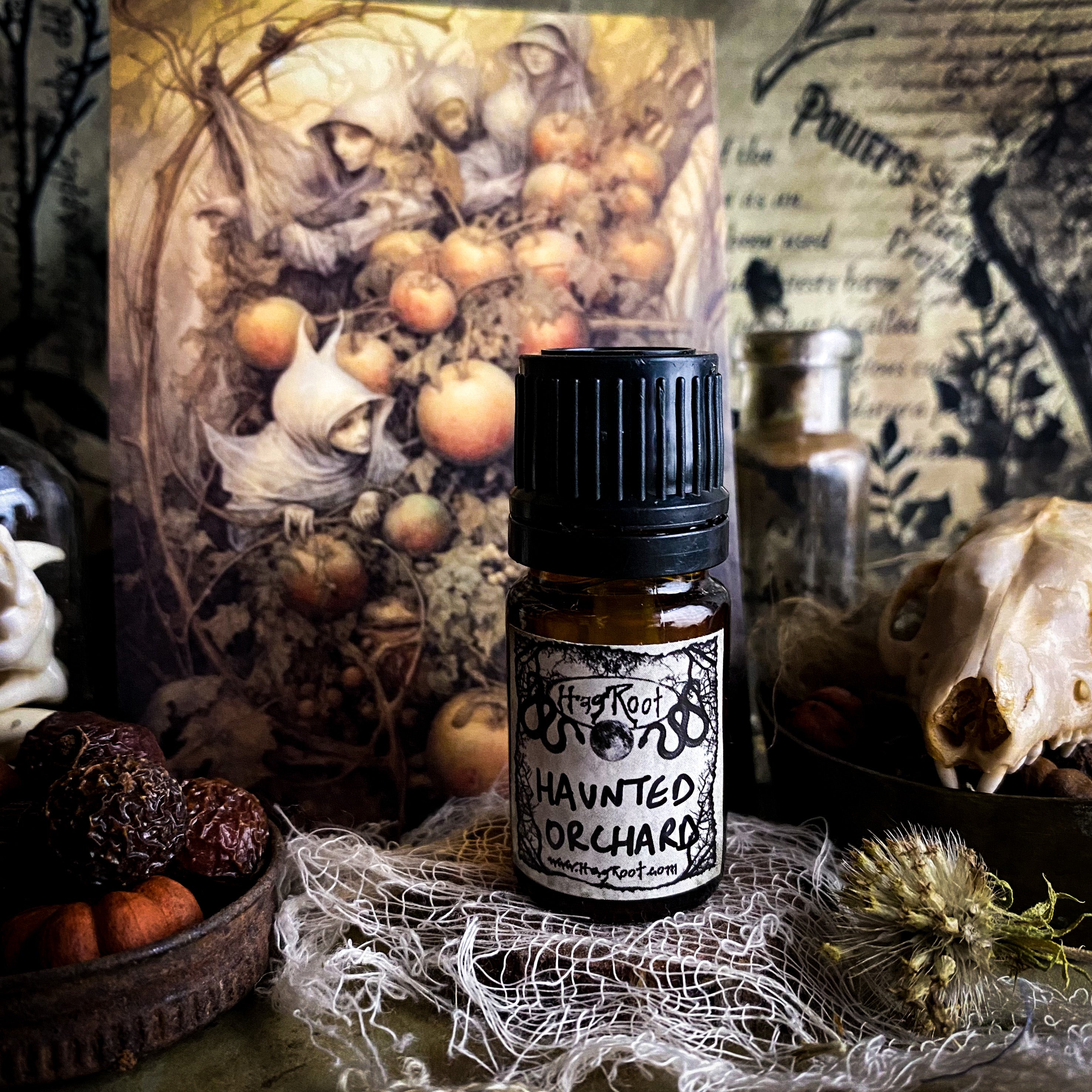 HAUNTED ORCHARD-(Apples, Peaches, Blackberries, Cinnamon, Charred Wood)-Perfume, Cologne, Anointing, Ritual Oil