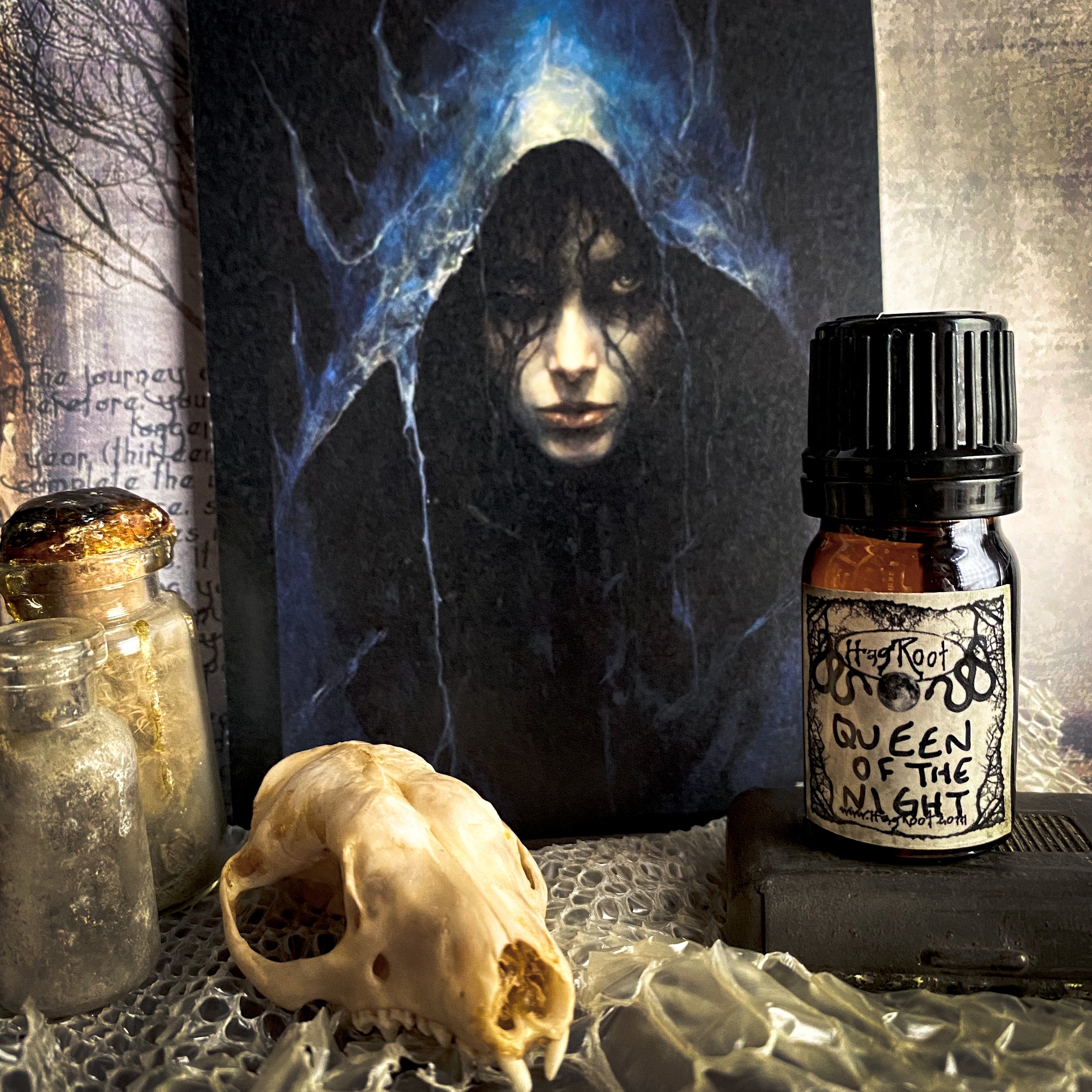 QUEEN OF THE NIGHT-(Dark Chocolate, Blood Orange, Frankincense Tears, Dark Spices, Forest)-Perfume, Cologne, Anointing, Ritual Oil