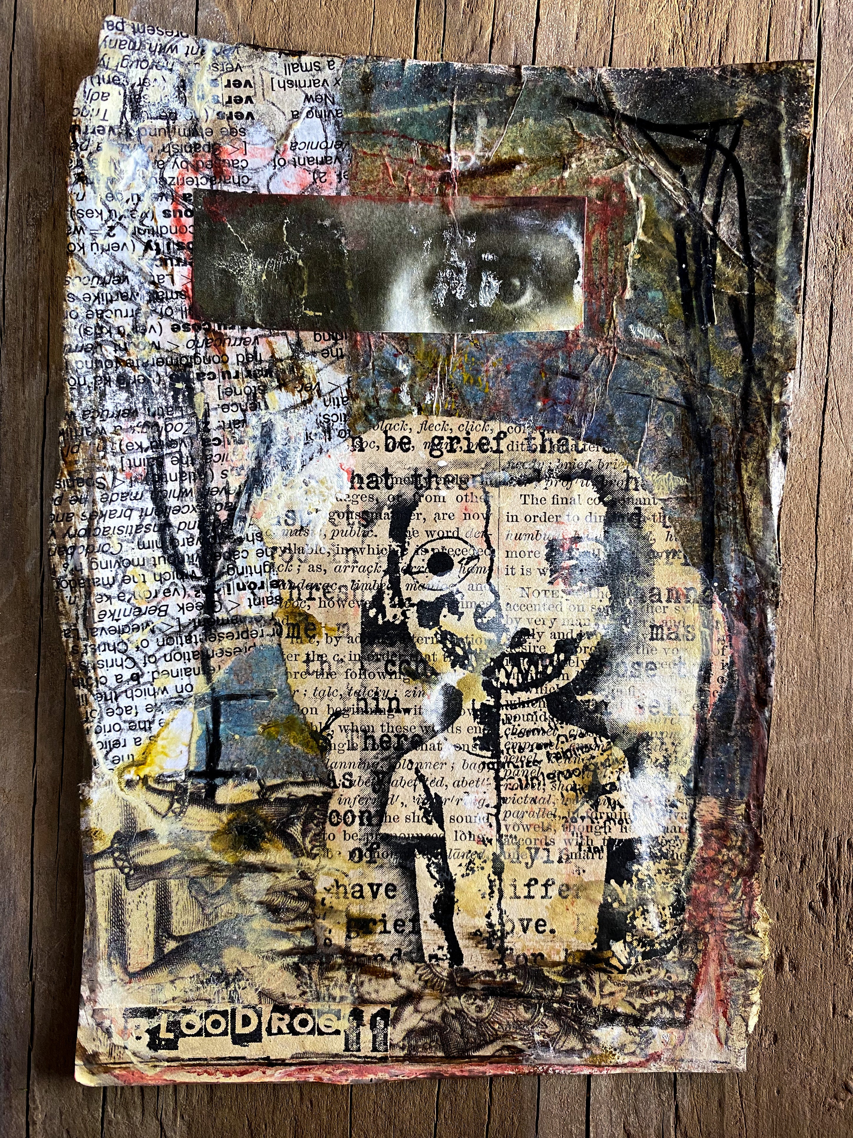 Bloodroot - Original Mixed Media Collage