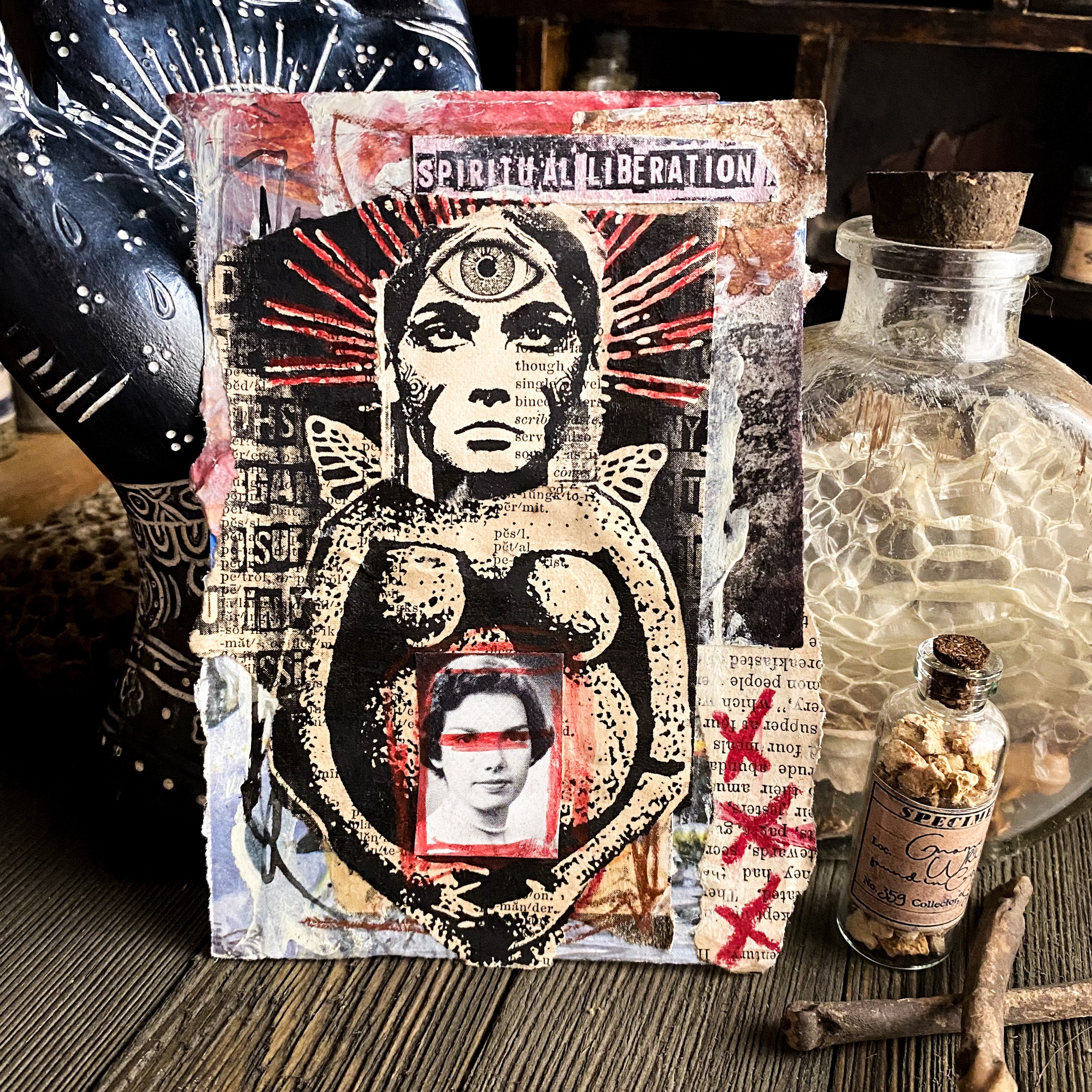 Spiritual Liberation - Original Mixed Media Collage