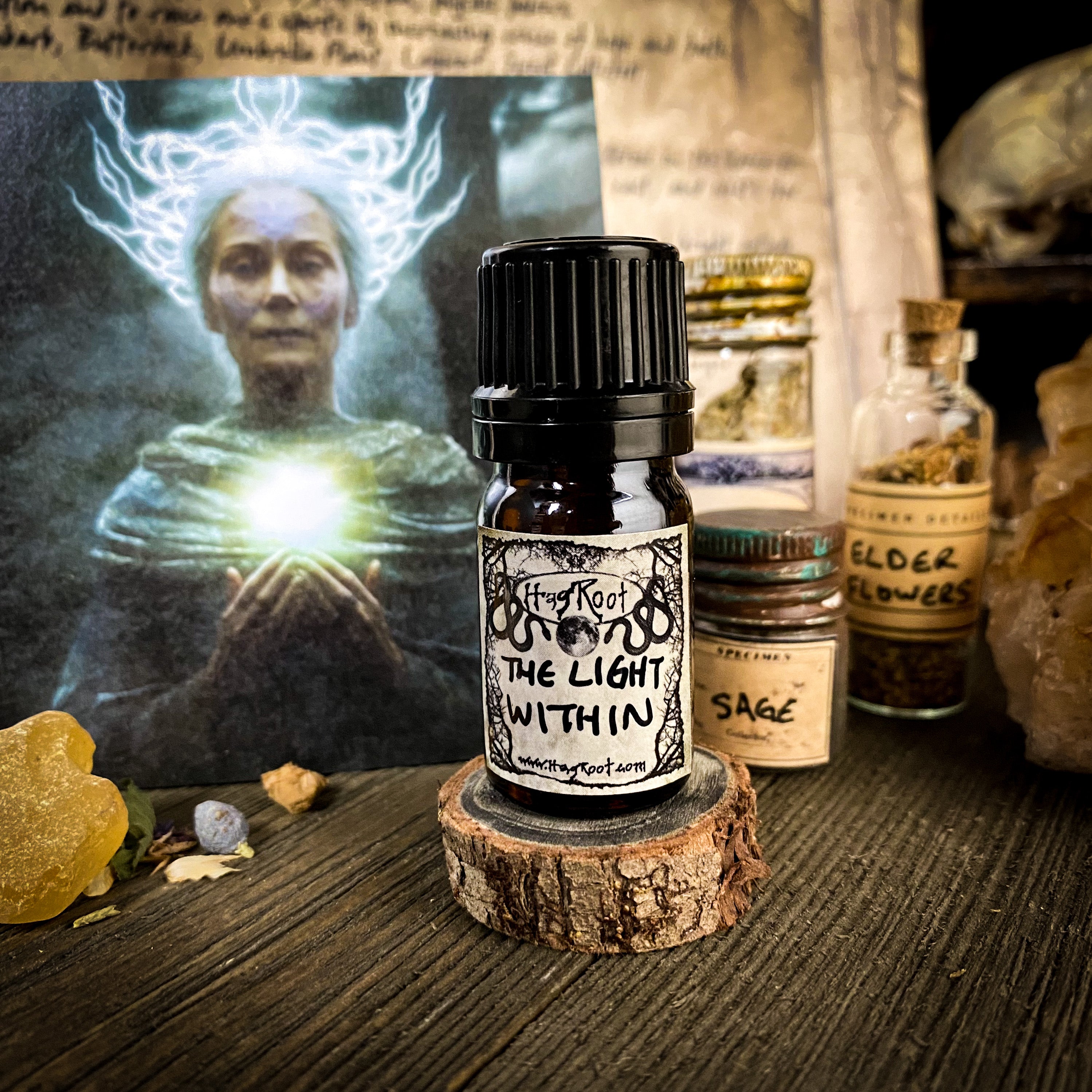 THE LIGHT WITHIN-(Bergamot, Tea Leaves, Marigold, Peaches, Cypress)-Perfume, Cologne, Anointing, Ritual Oil