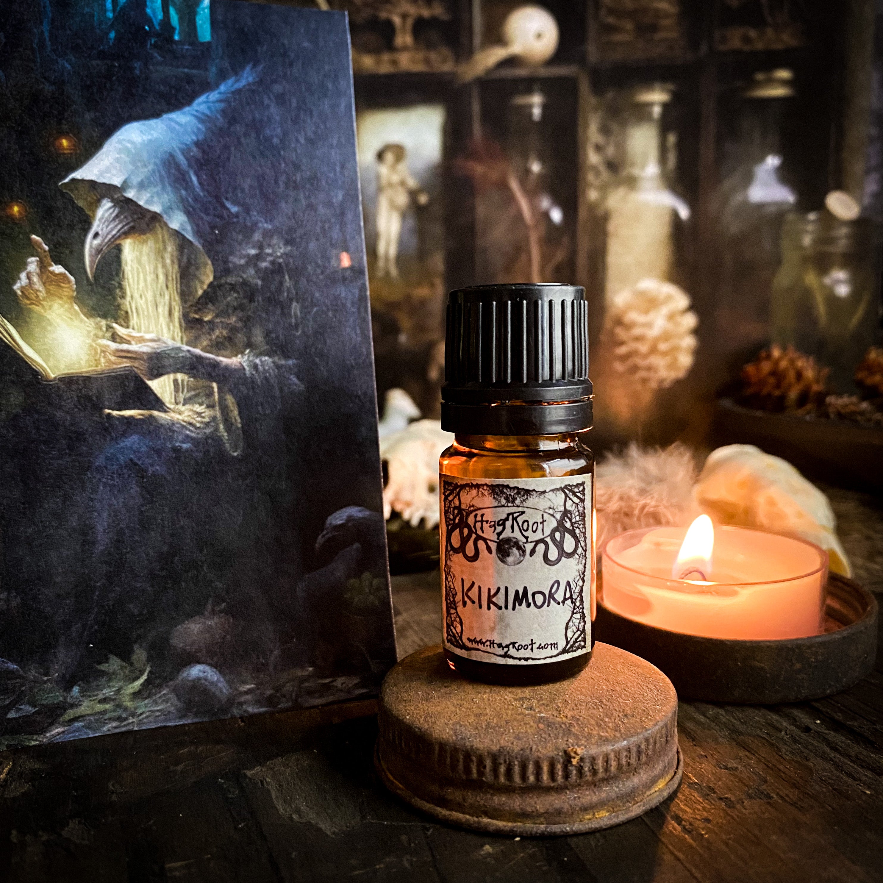 KIKIMORA-(Frankincense, Patchouli, Vanilla, Clove, Rose, Cedar, Black Cherry)-Perfume, Cologne, Anointing, Ritual Oil