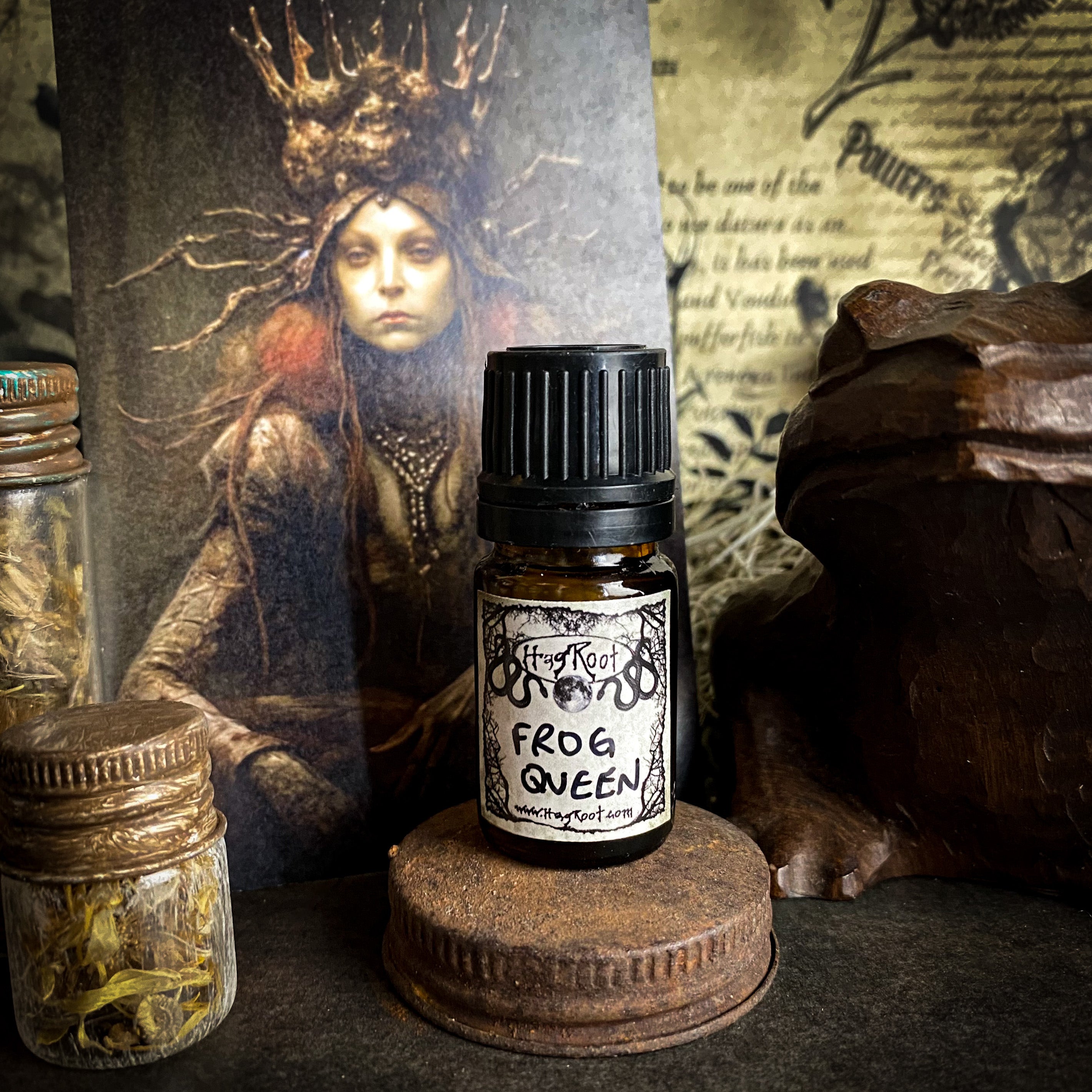 FROG QUEEN-(Water Lily, Vanilla, Cedar, Sandalwood, Champaka Flowers, Vetiver, Labdanum, Cypress)-Perfume, Cologne, Anointing, Ritual Oil