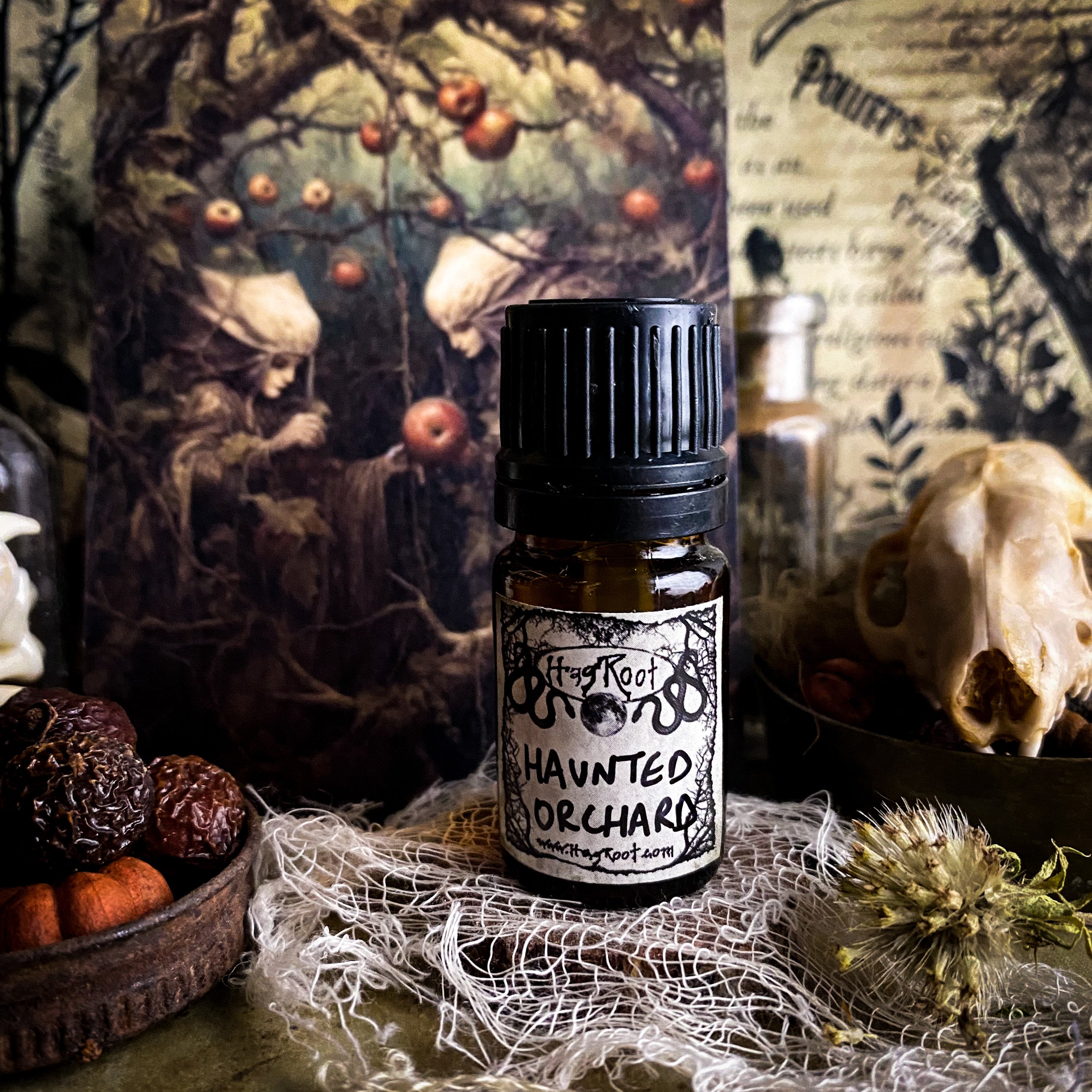 HAUNTED ORCHARD-(Apples, Peaches, Blackberries, Cinnamon, Charred Wood)-Perfume, Cologne, Anointing, Ritual Oil