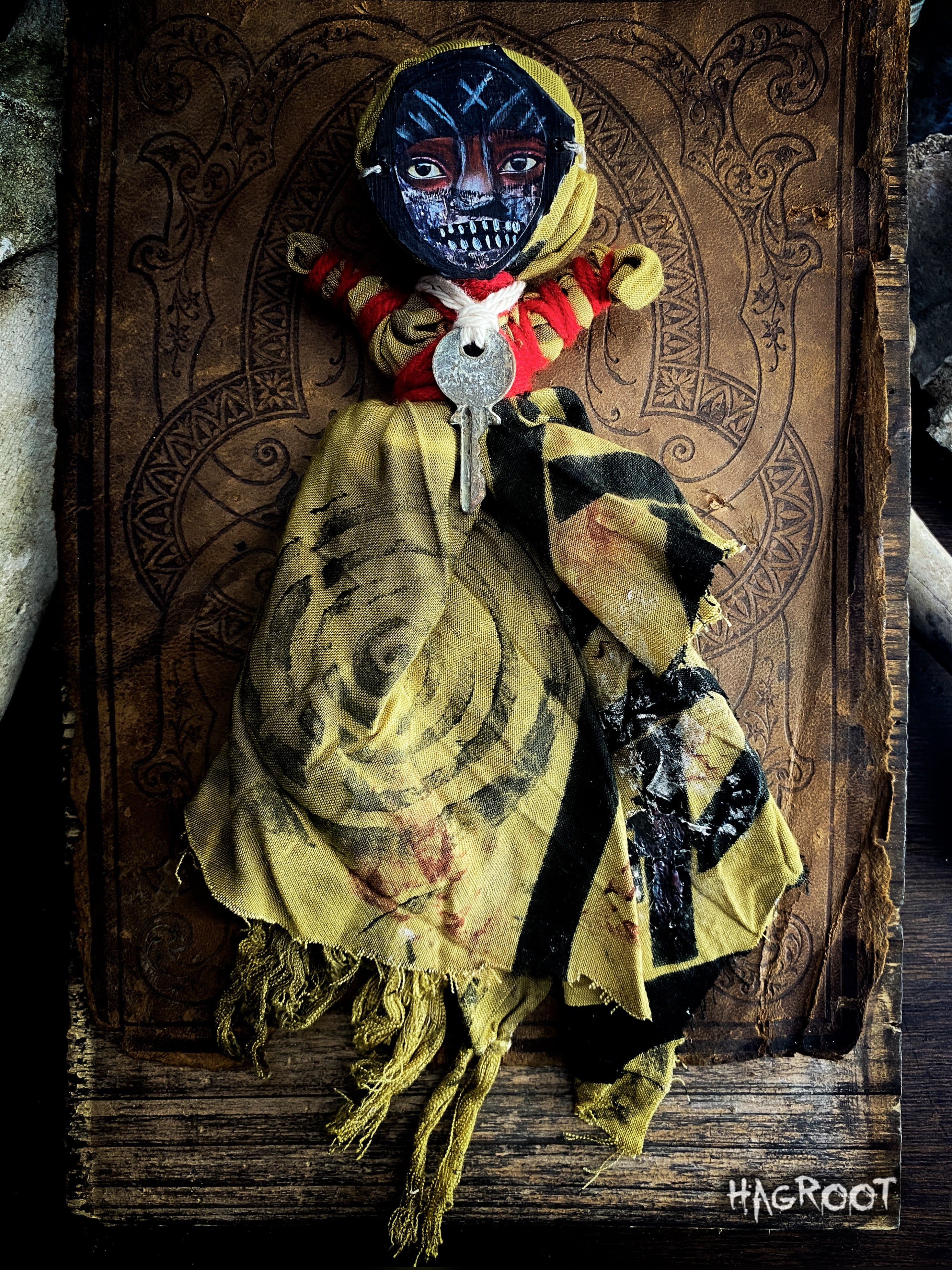 Handcrafted Conjure Doll - Folk Art Voodoo Poppet for Creative Abundance, Rootwork, Ritual + Manifestation - Outsider Art Doll