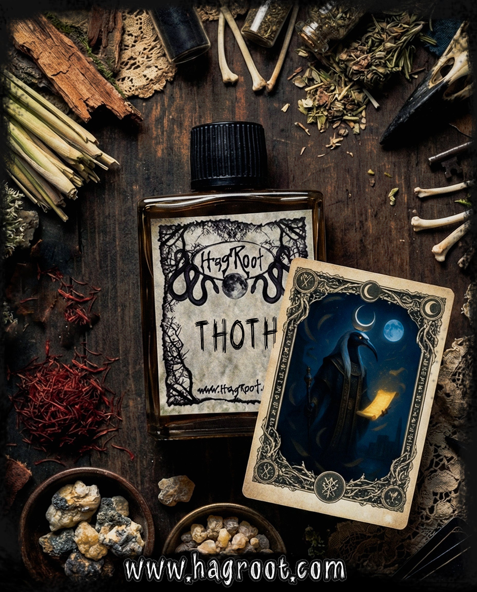 THOTH-(Lemongrass, Cedar, Oakmoss, Leather, Saffron, Labdanum, Frankincense)