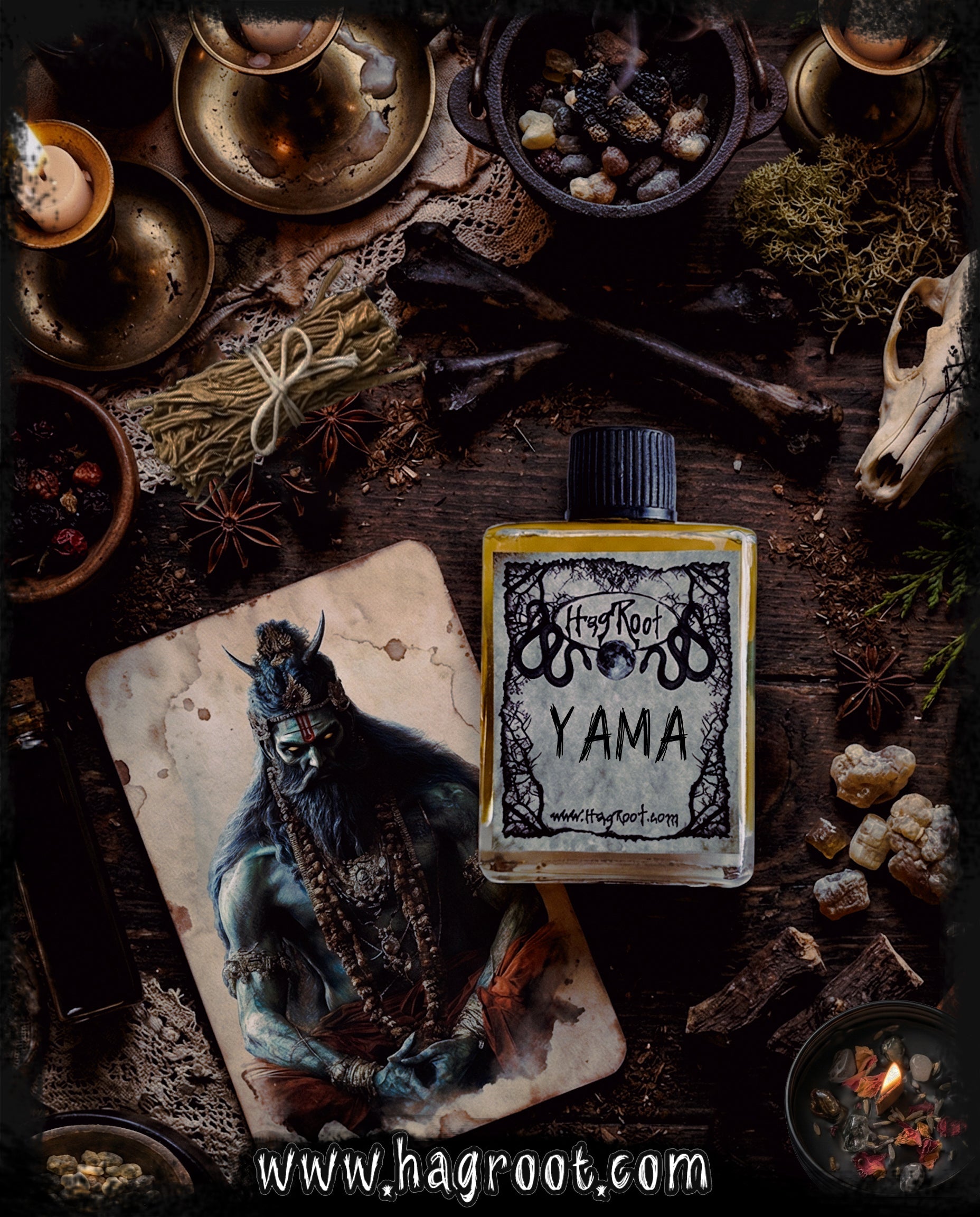 YAMA-(Smoky Evergreens, Leather, Patchouli, Frankincense, Bergamot, Musk)-Perfume, Cologne, Anointing, Ritual Oil