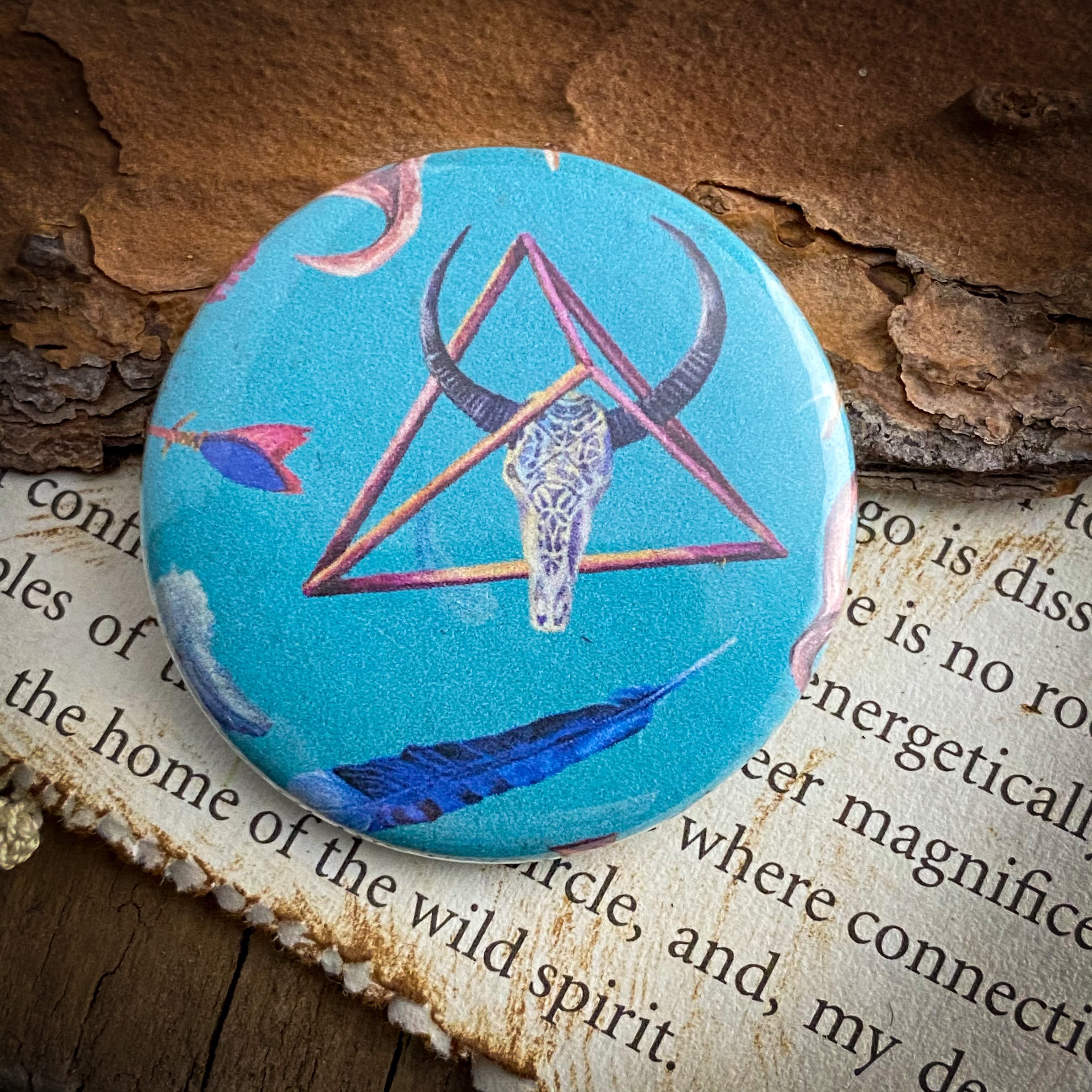 Southwest - Hand Pressed Button/Pin - 1.5"