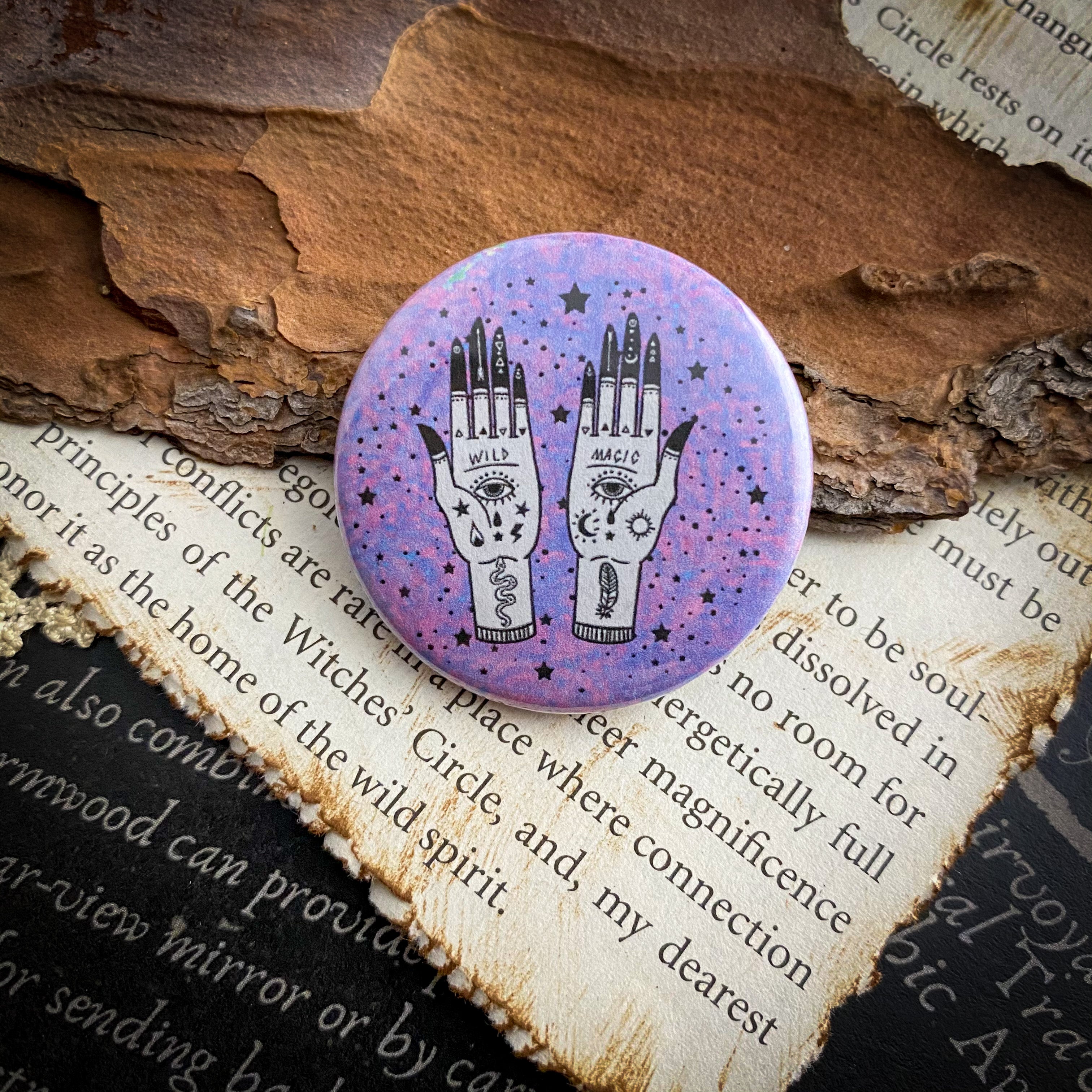 Witch Hands - Hand Pressed Button/Pin - 1.5"
