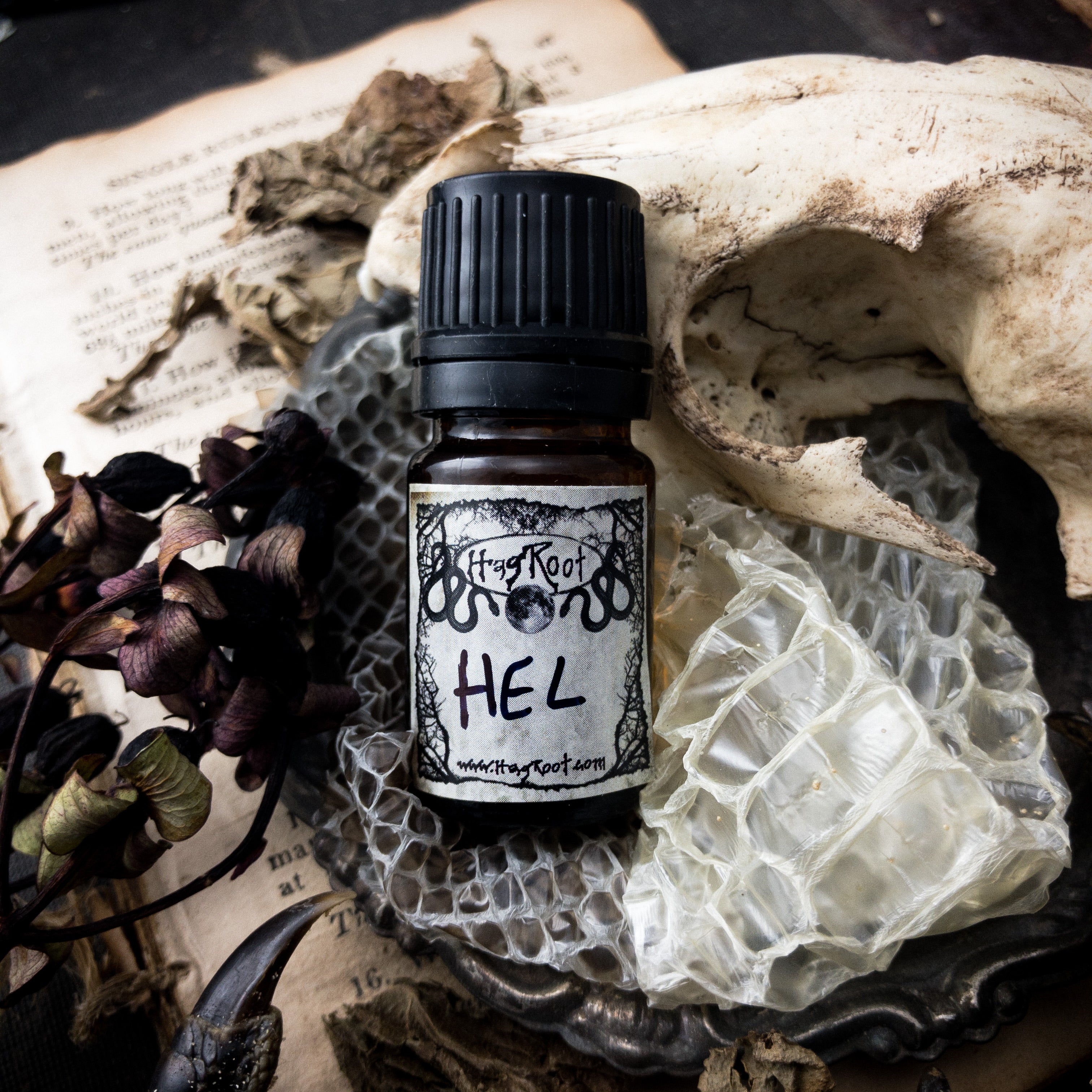 HEL-(Patchouli, Smoked Woods, Frankincense Tears, Amber, Haunting Sweetness)-Perfume, Cologne, Anointing, Ritual Oil
