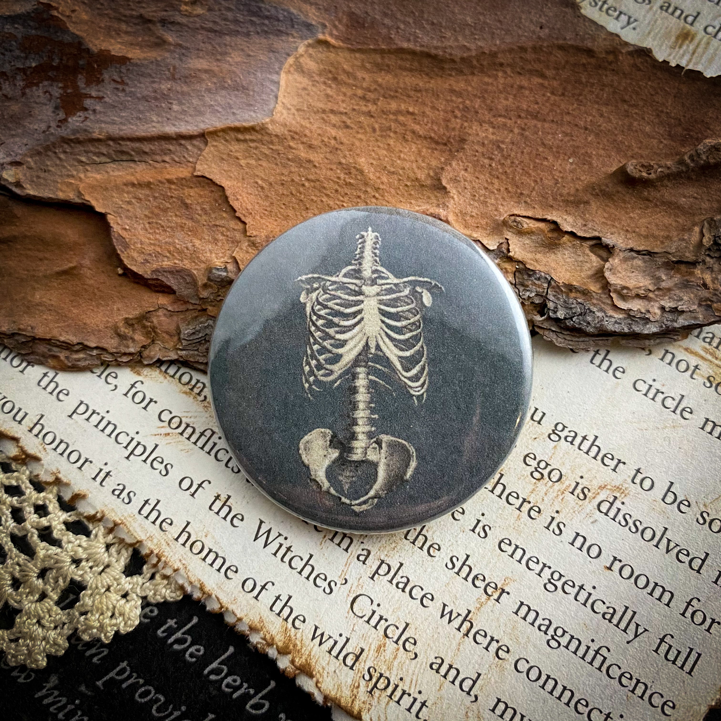 Bones - - Hand Pressed Button/Pin - 1.5"