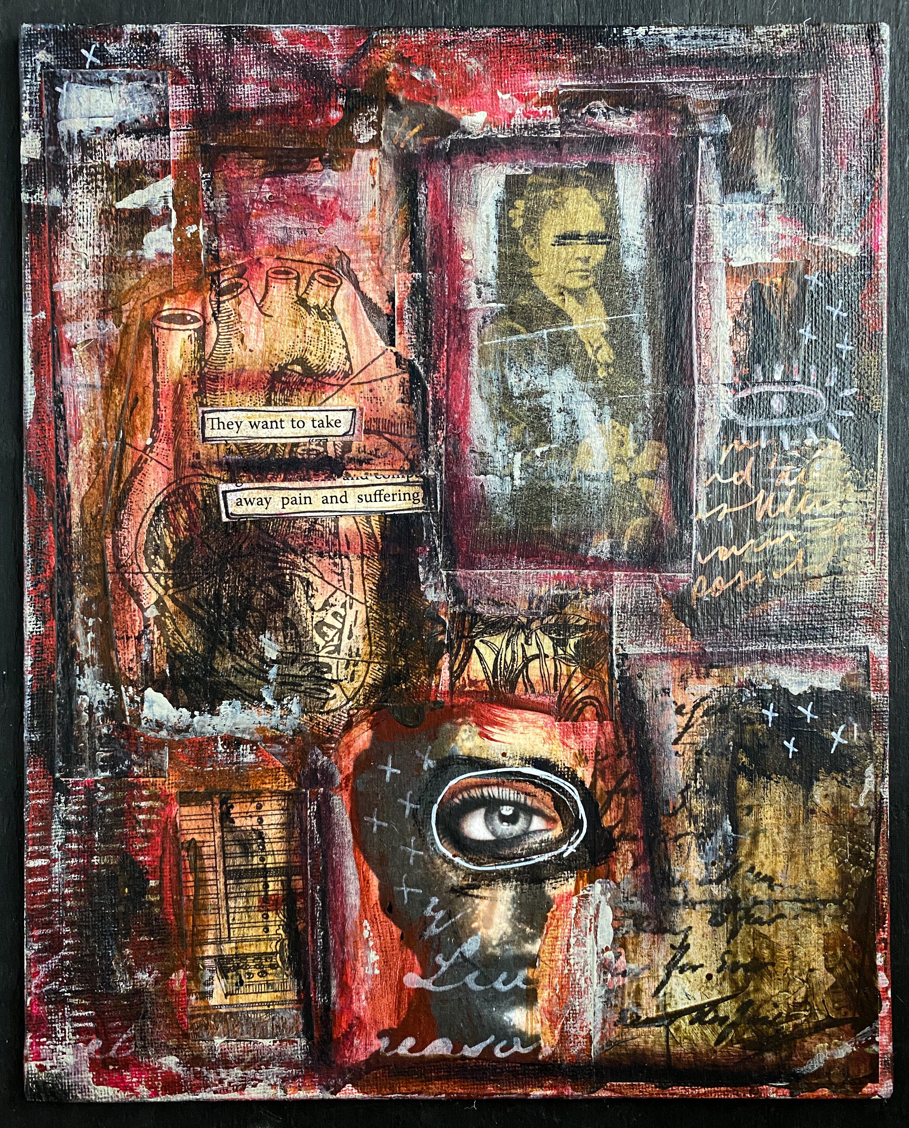 Take Away the Pain - Original Mixed Media Collage
