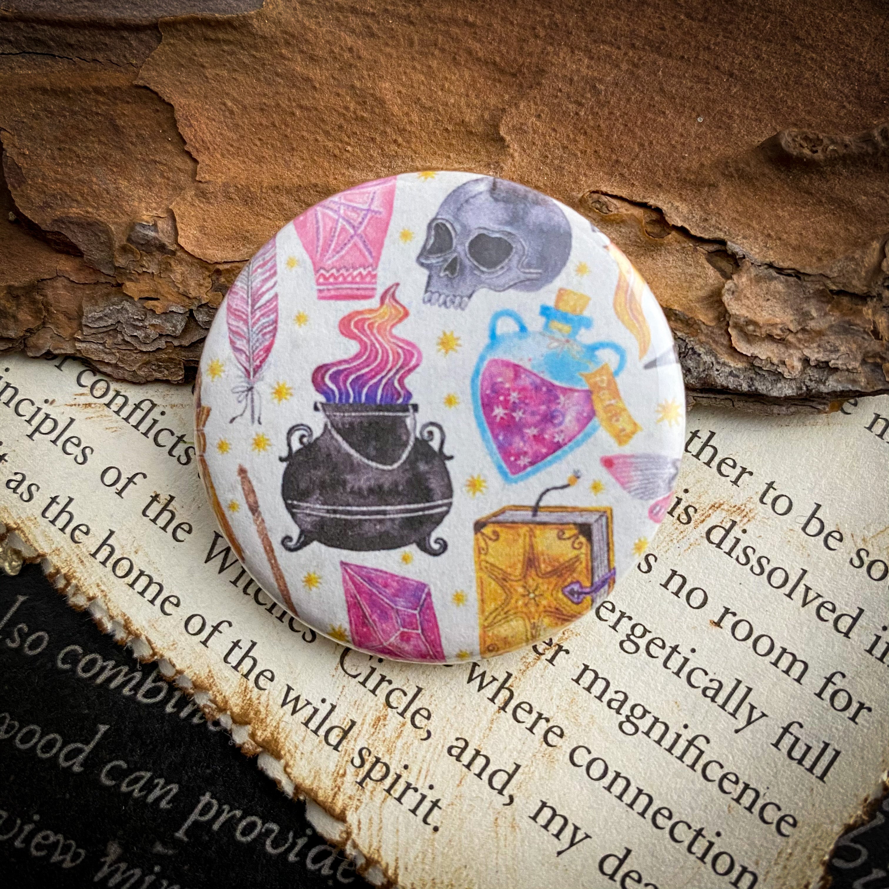 Spellcraft - Hand Pressed Button/Pin - 1.5"