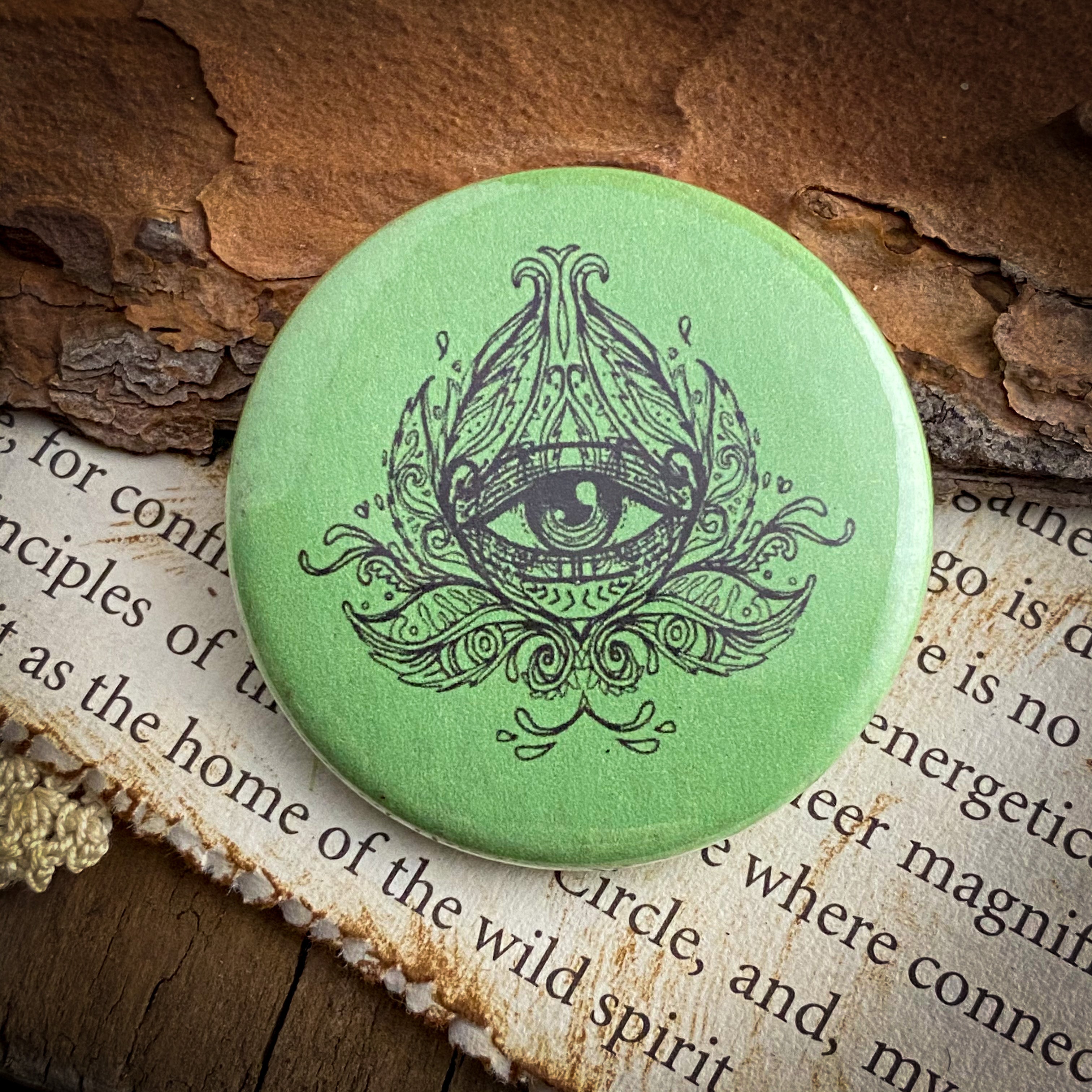 Psychic Eye - Hand Pressed Button/Pin - 1.5"